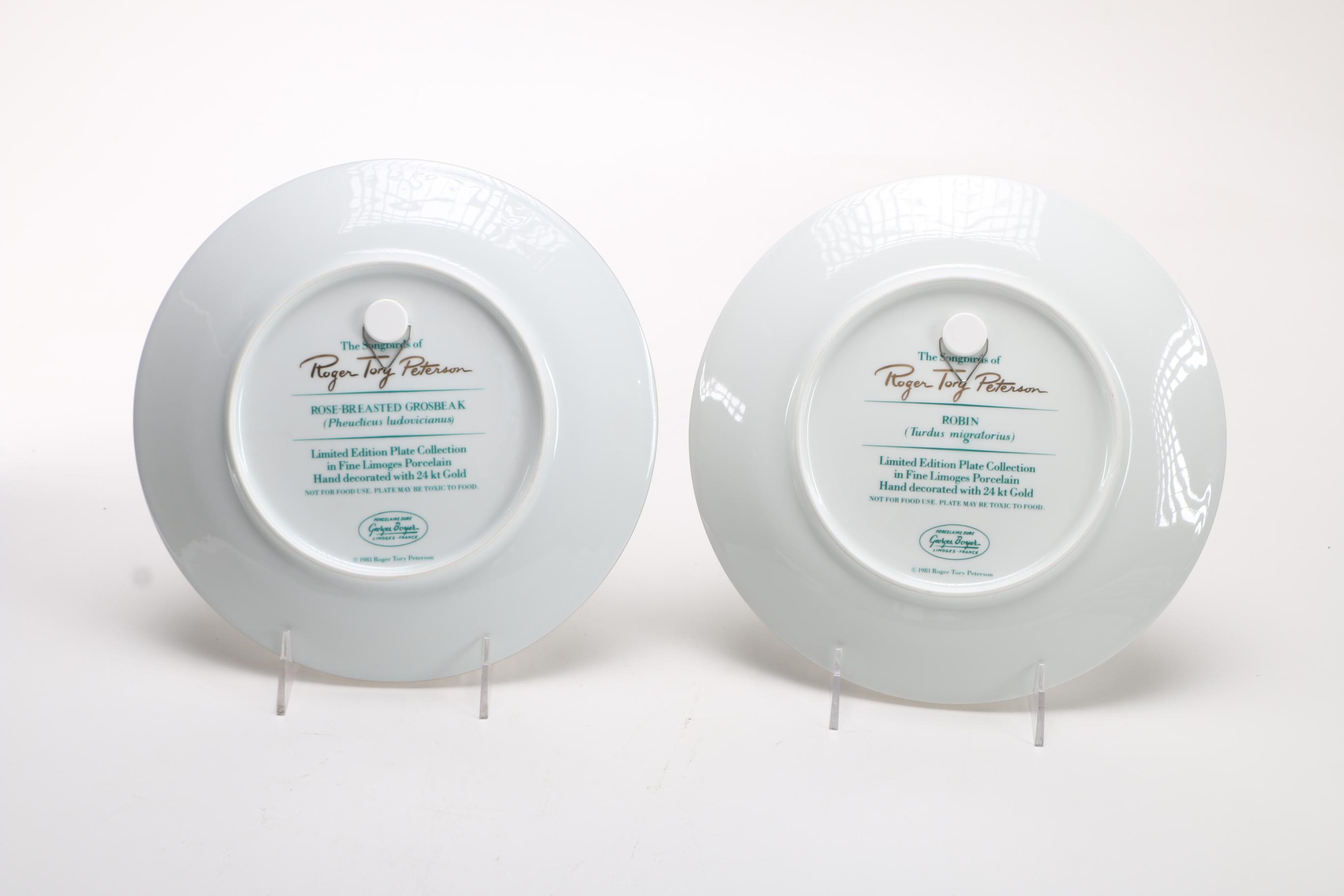 Limoges' Roger Tory Peterson Porcelain Collectible Plates of Songbirds