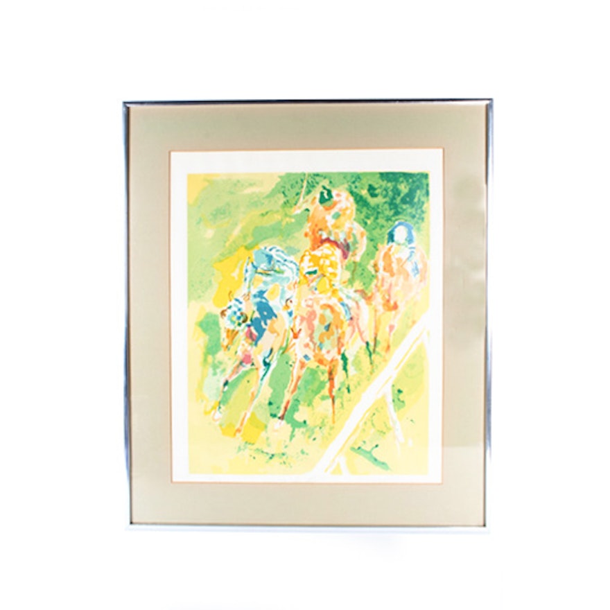 LeRoy Neiman Limited Edition Lithograph "Along the Rail"