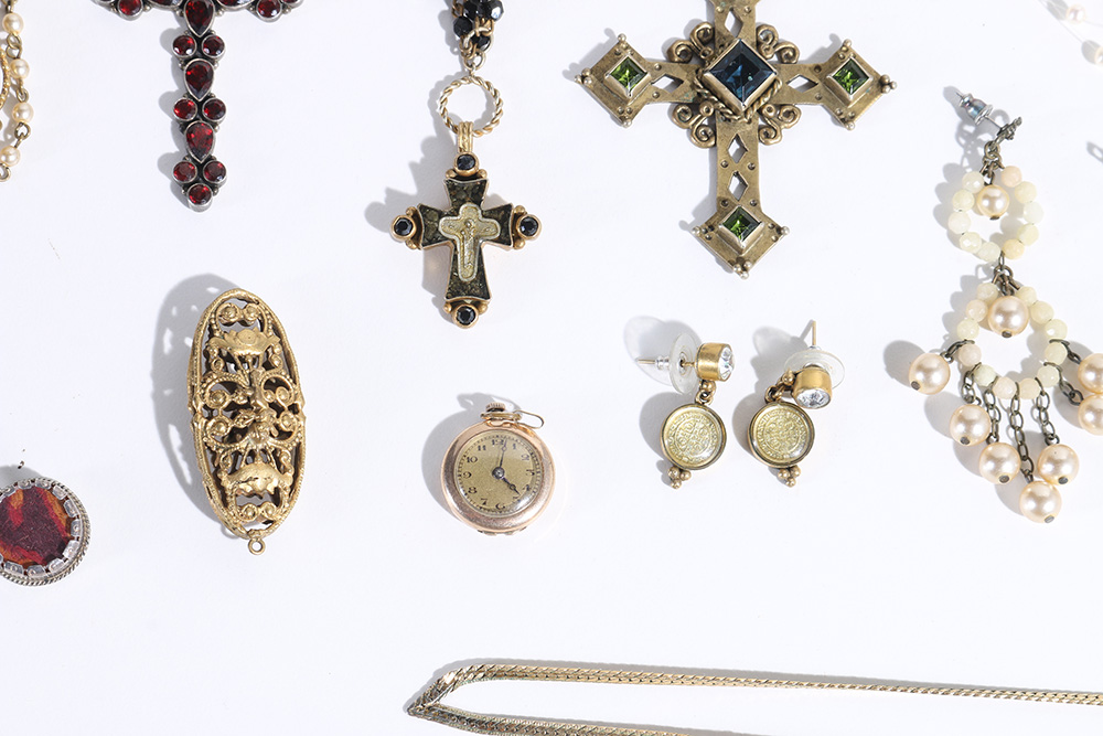 Costume Jewelry Assortment Featuring Virgins, Saints and Angels