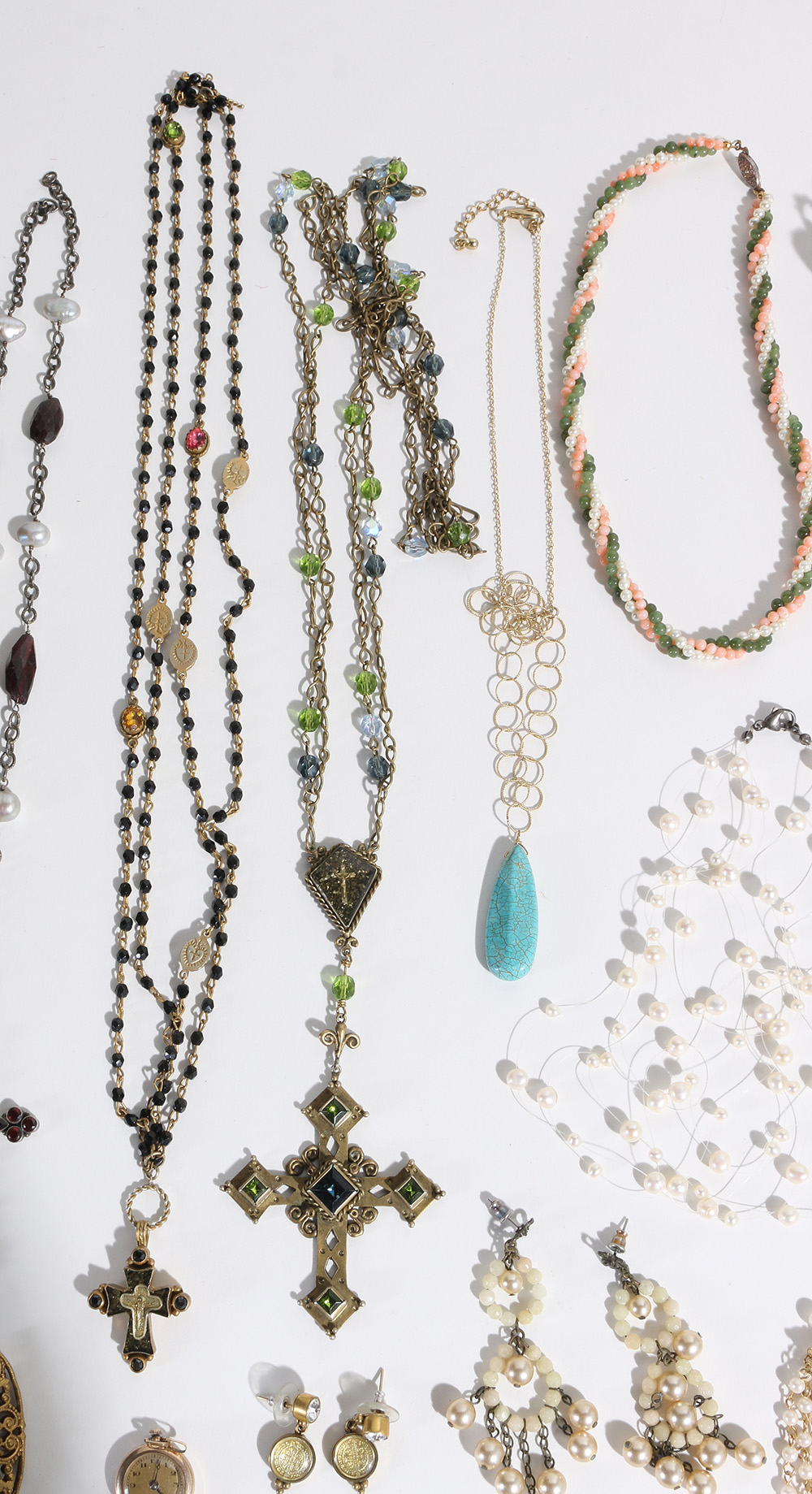 Costume Jewelry Assortment Featuring Virgins, Saints and Angels