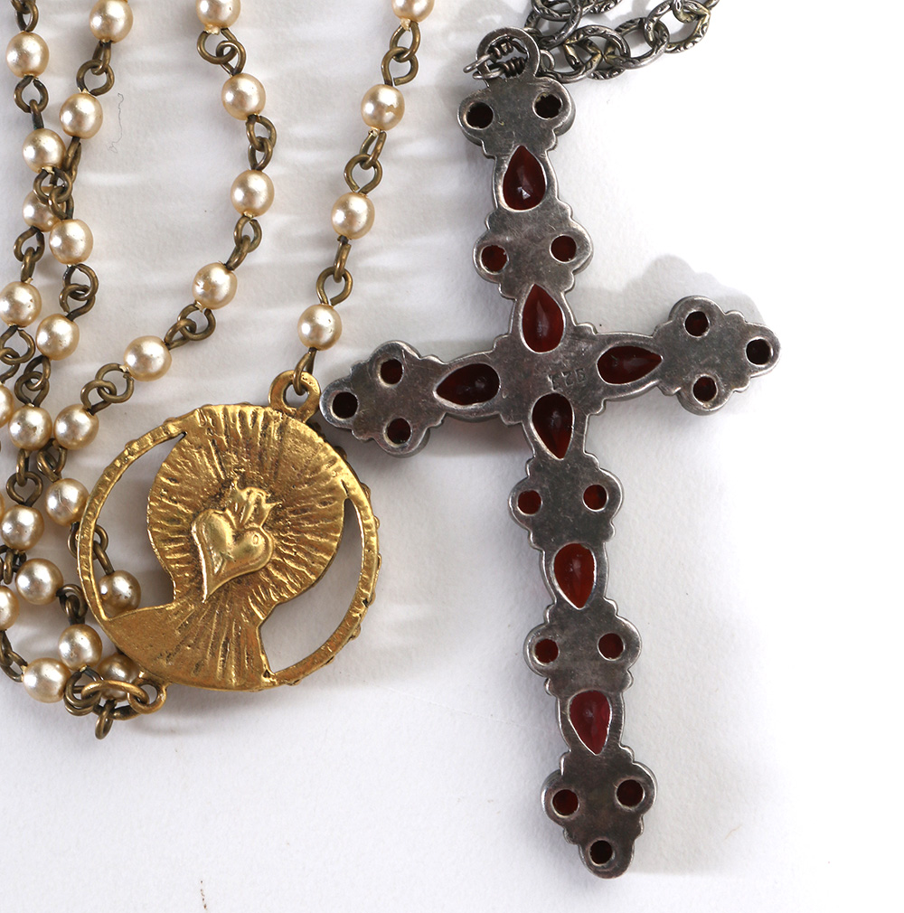 Costume Jewelry Assortment Featuring Virgins, Saints and Angels