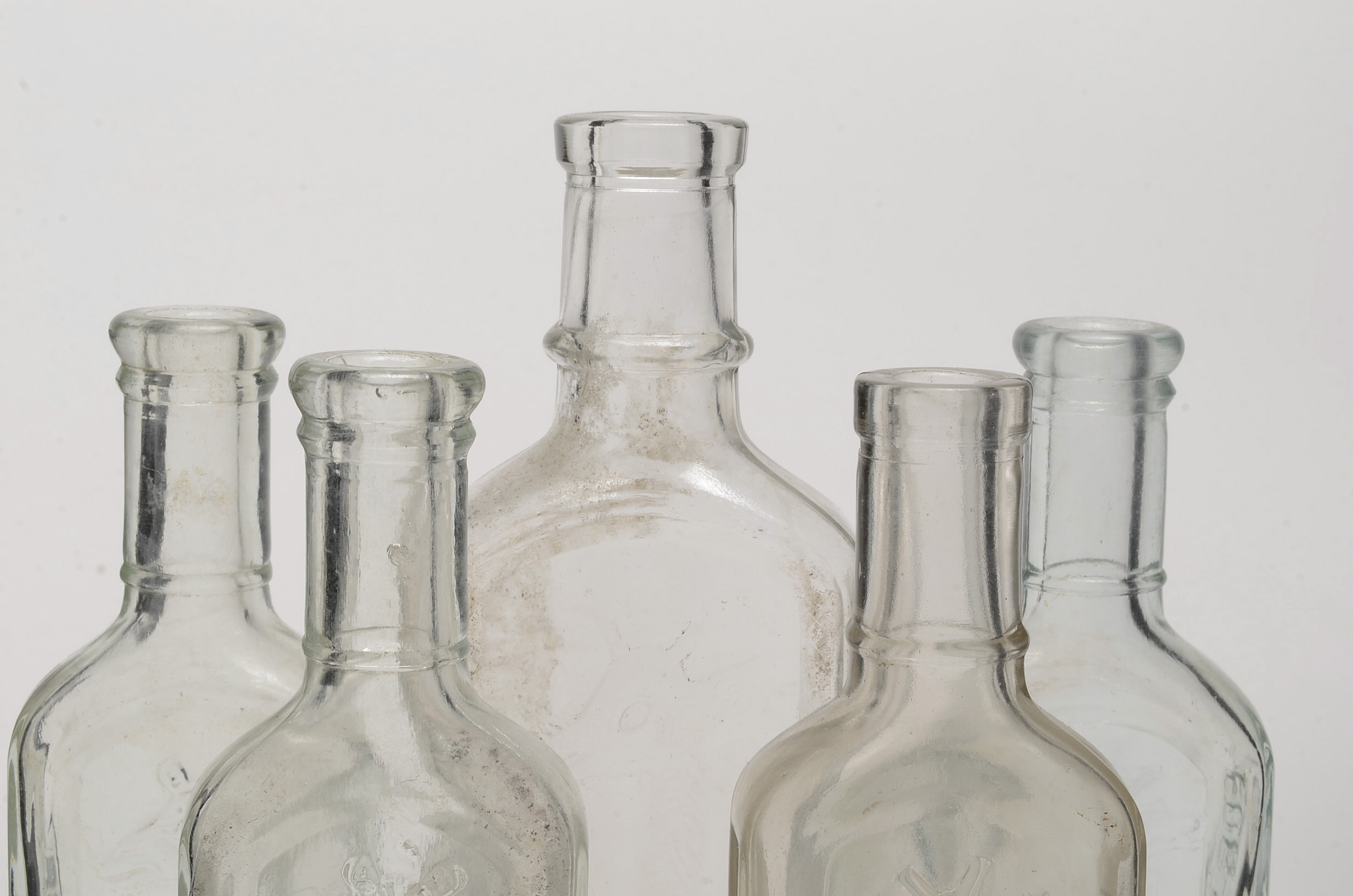 Collection of Antique Tonsiline Glass Medicine Bottles