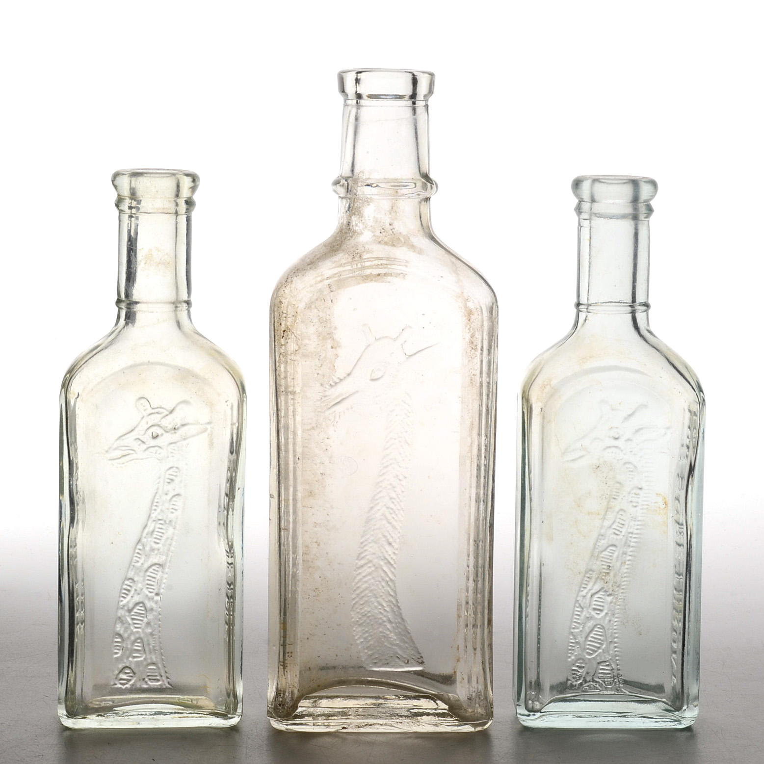 Collection of Antique Tonsiline Glass Medicine Bottles