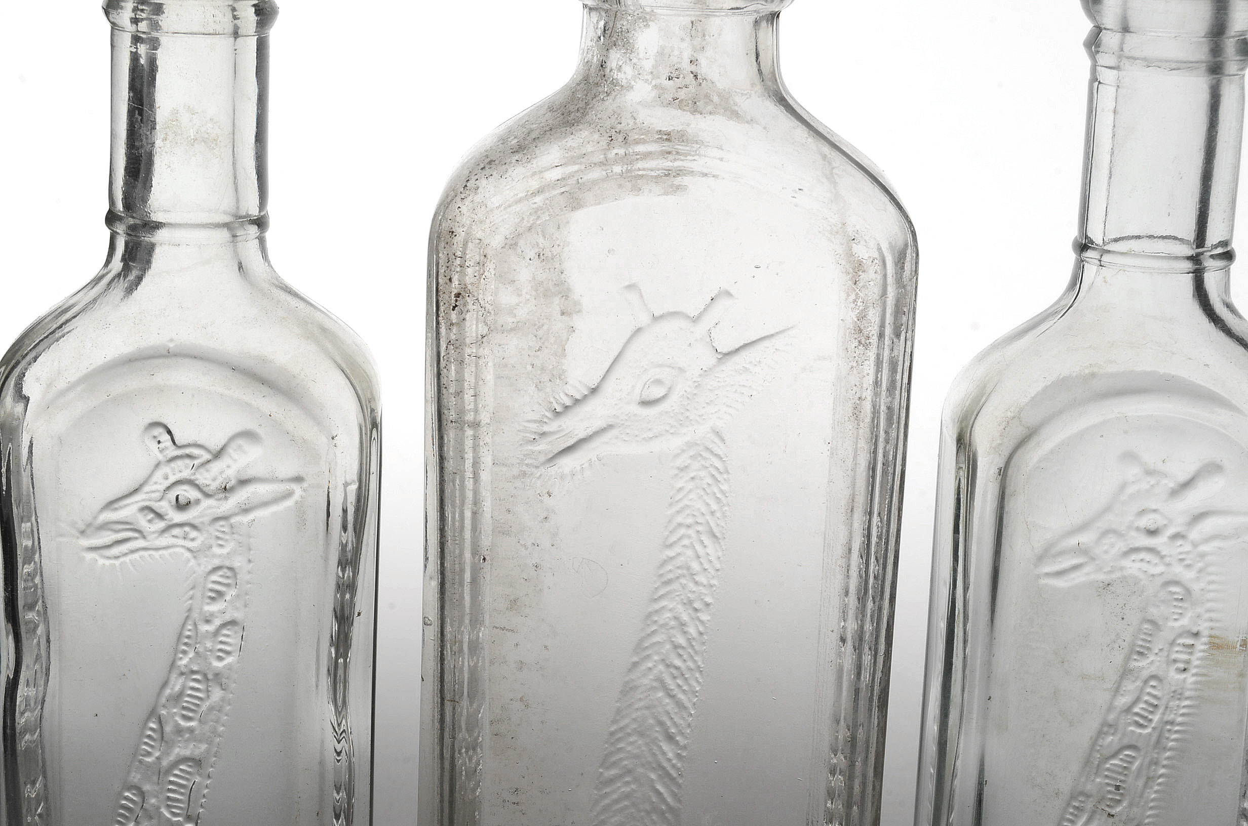 Collection of Antique Tonsiline Glass Medicine Bottles