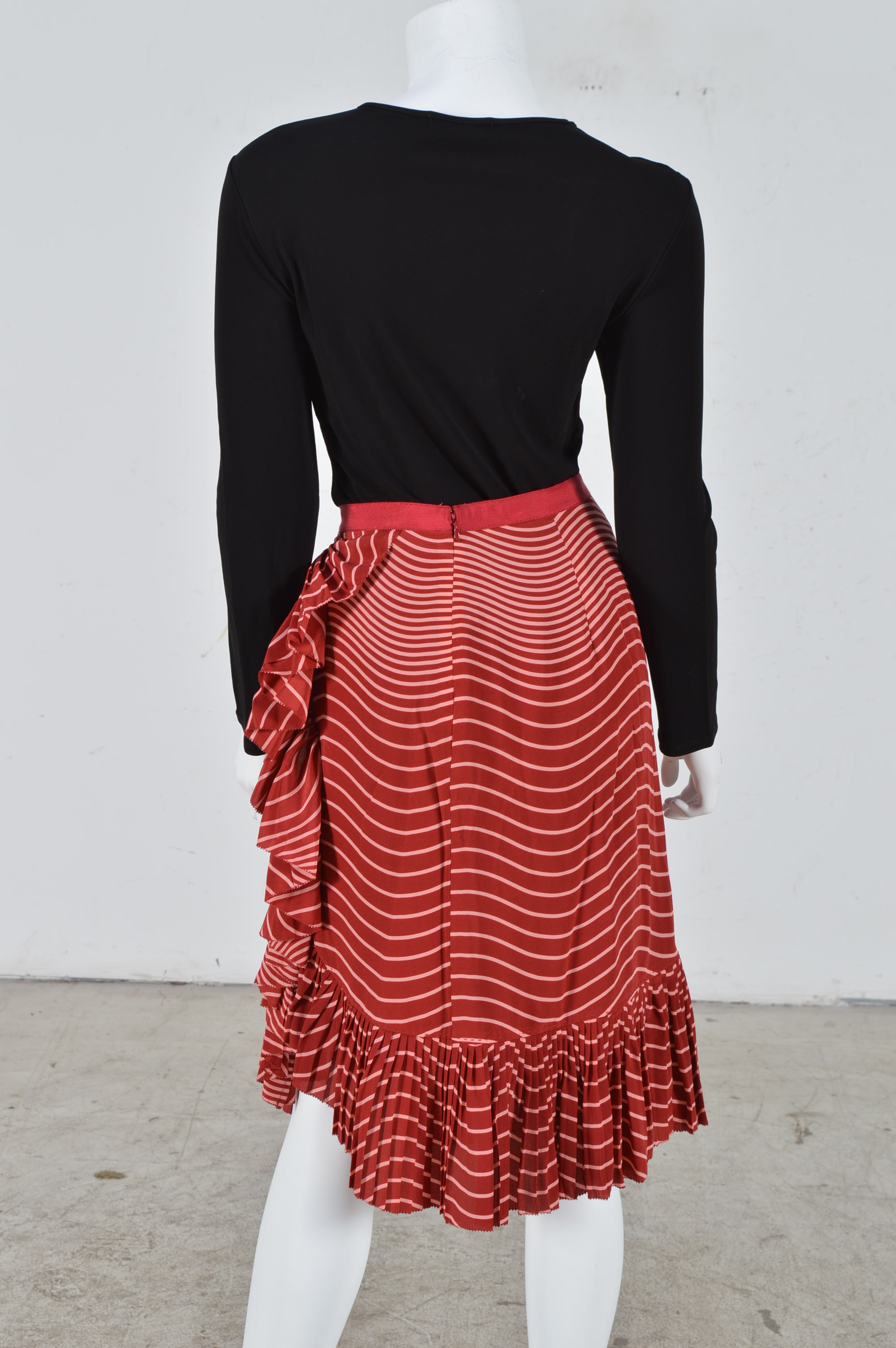 Tory Burch Silk Skirt and Quinta Colonna Black Jersey Top with Embroidery