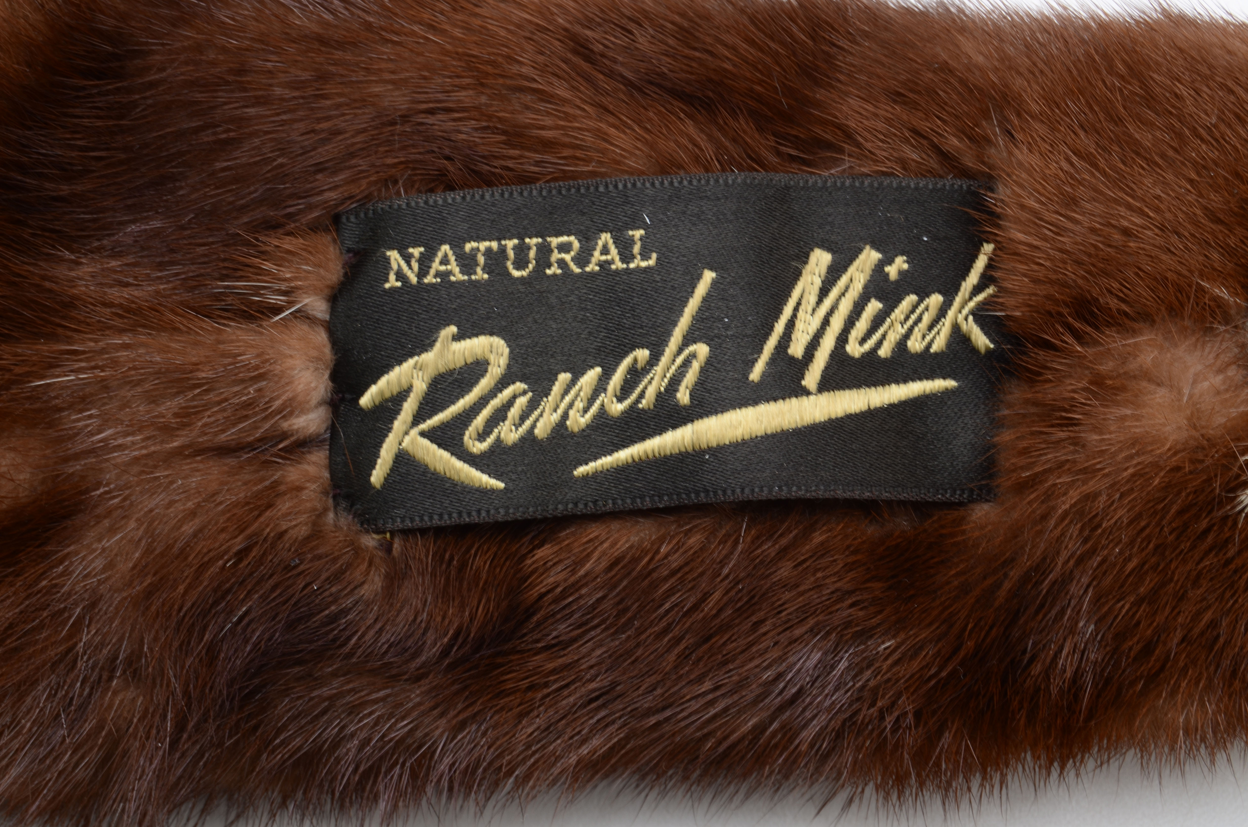 Vintage Taxidermied Ranch Mink Fur Pelt Stole