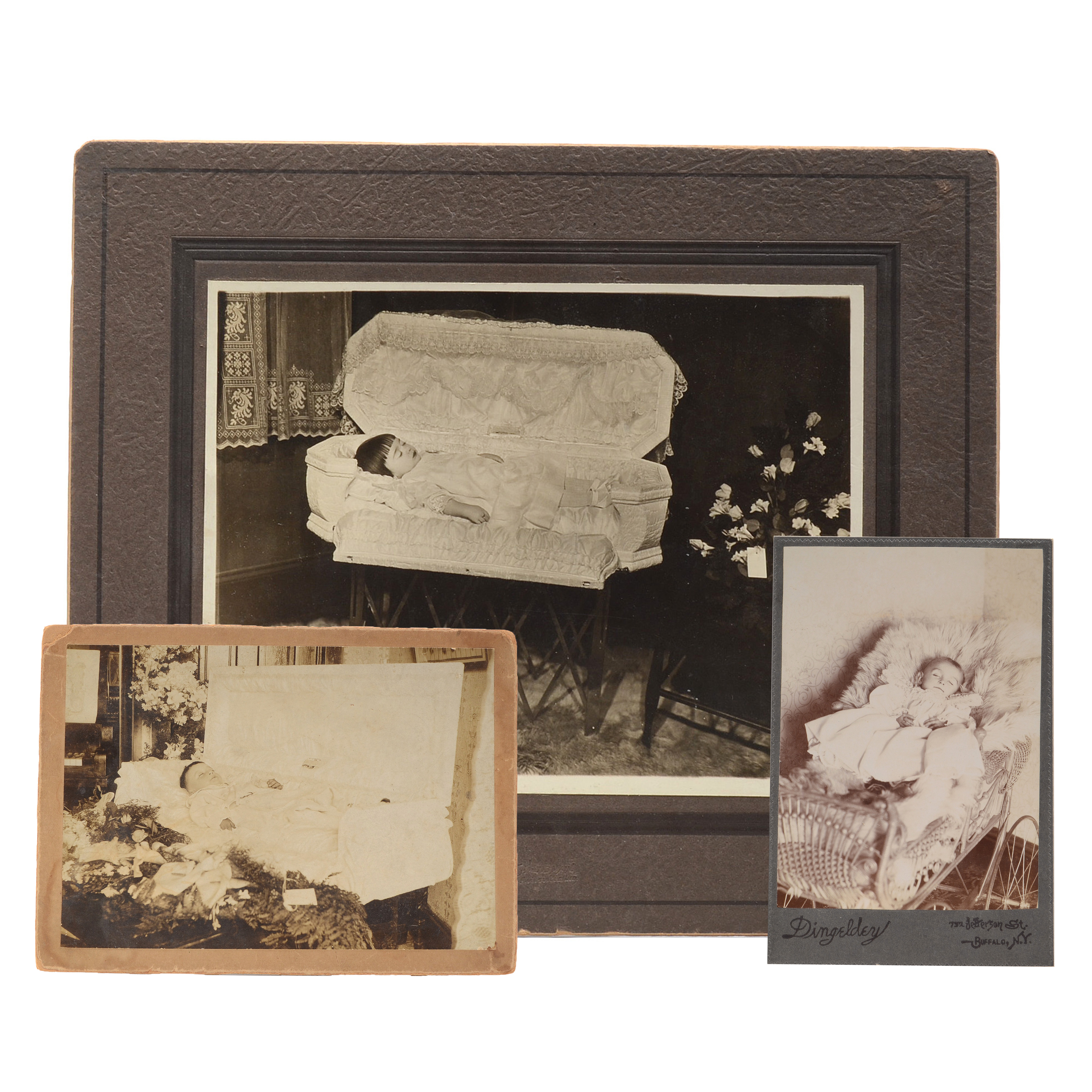 Three Vintage Postmortem Silver Gelatin Photographs of Children