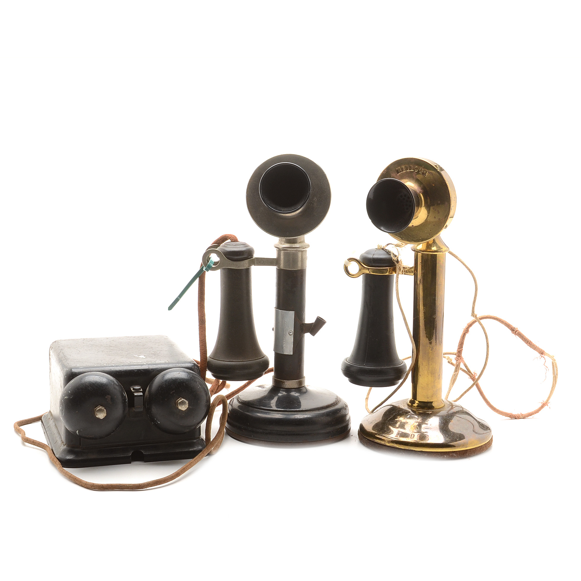 Vintage Candlestick Style Telephones and Ringer Box