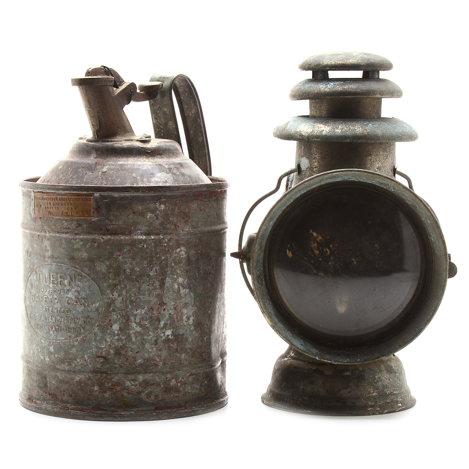 Vintage Dietz Driving Lamp and Gas Can