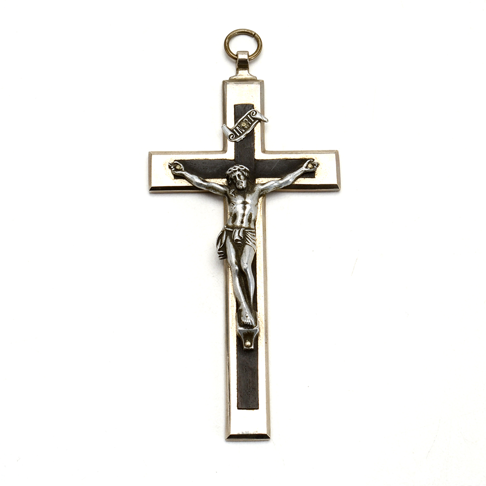 Two Cast Metal Wall Mountable Crucifixes