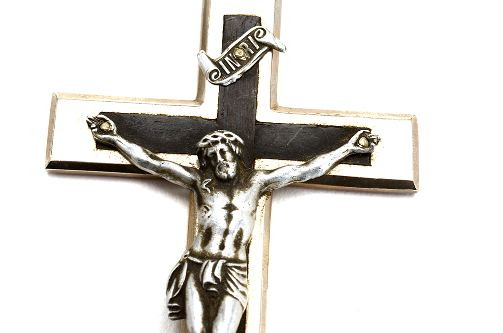 Two Cast Metal Wall Mountable Crucifixes