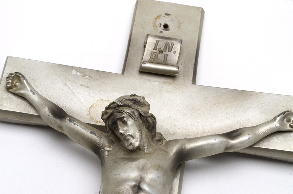 Two Cast Metal Wall Mountable Crucifixes