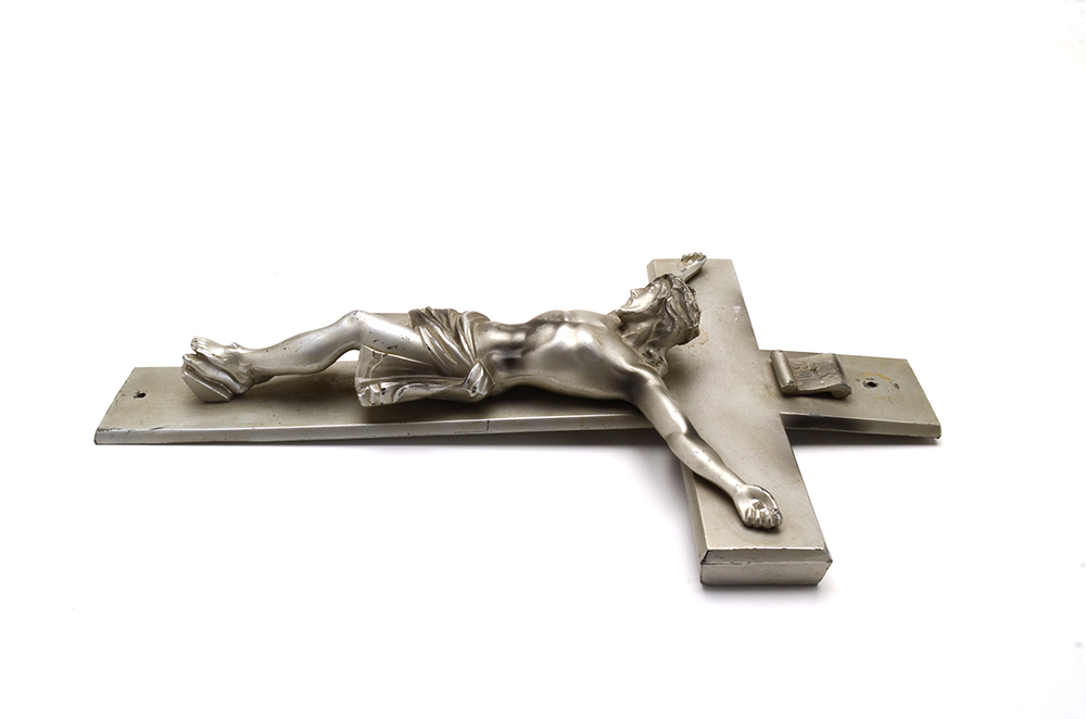 Two Cast Metal Wall Mountable Crucifixes
