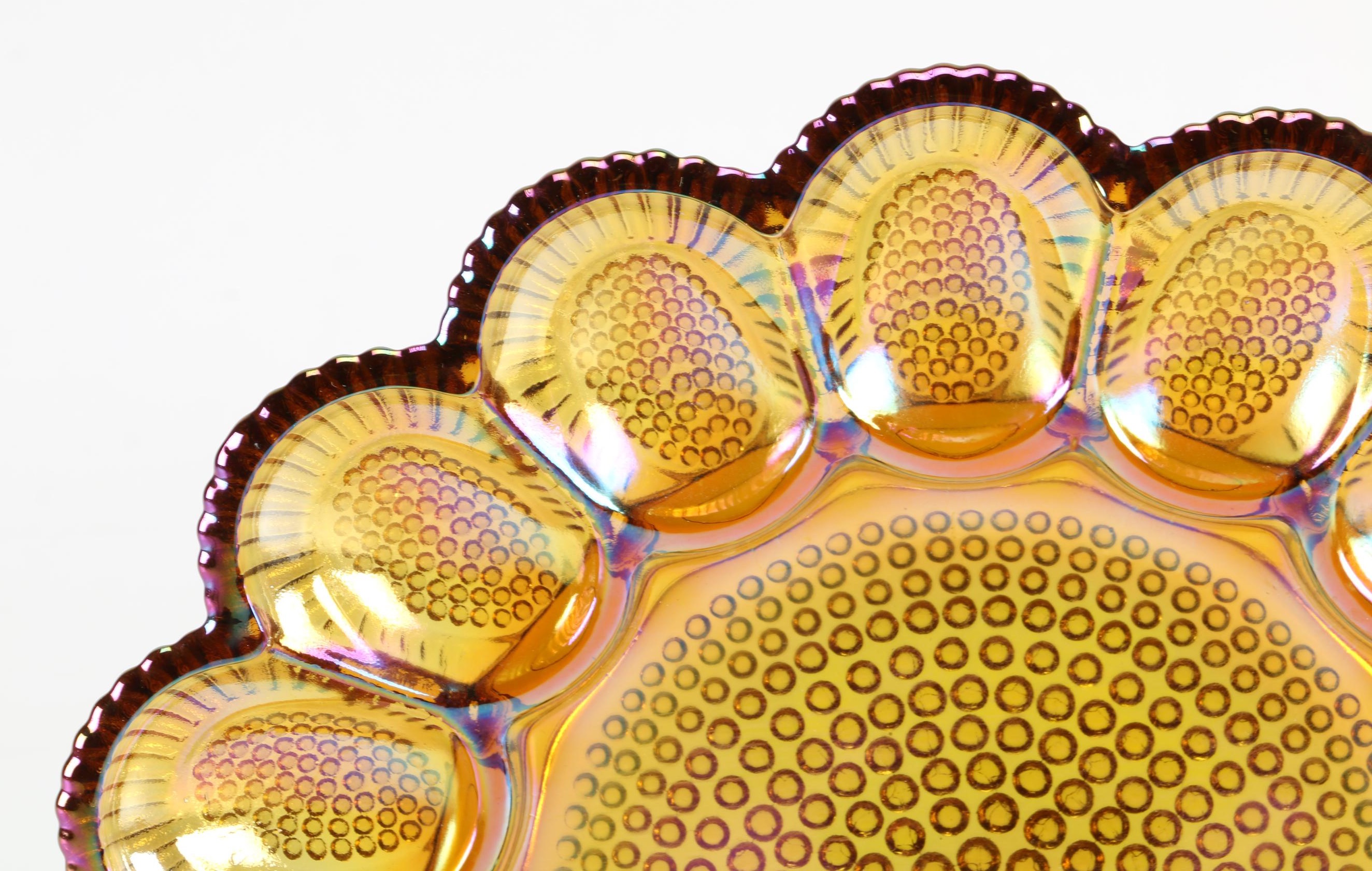 Glass Relish and Deviled Egg Plate by Indiana Glass