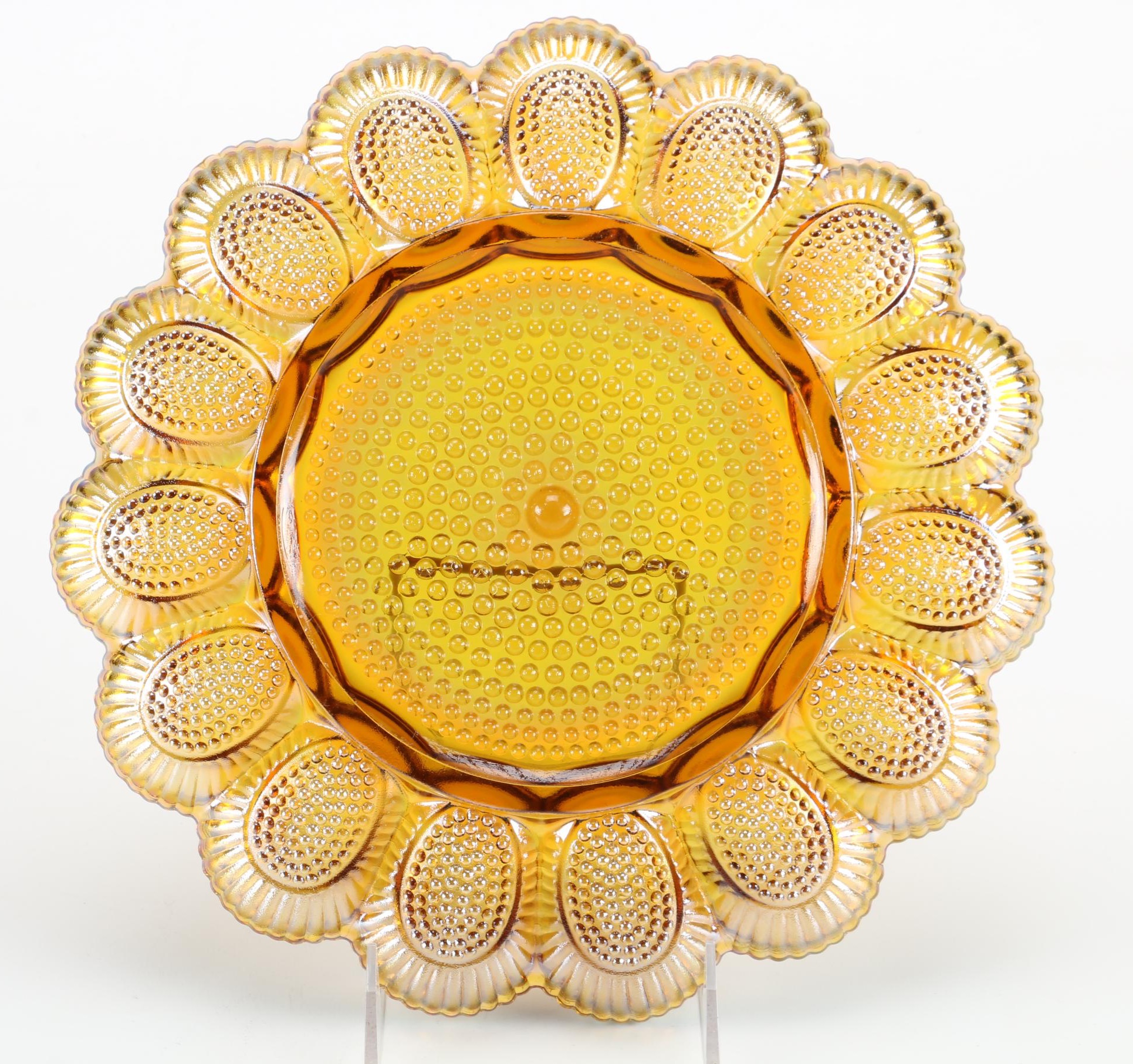 Glass Relish and Deviled Egg Plate by Indiana Glass