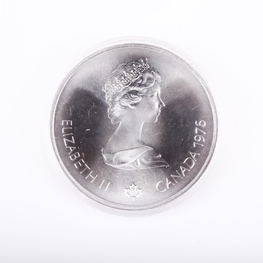 1976 Canadian Olympics Silver 10 Dollar Coin