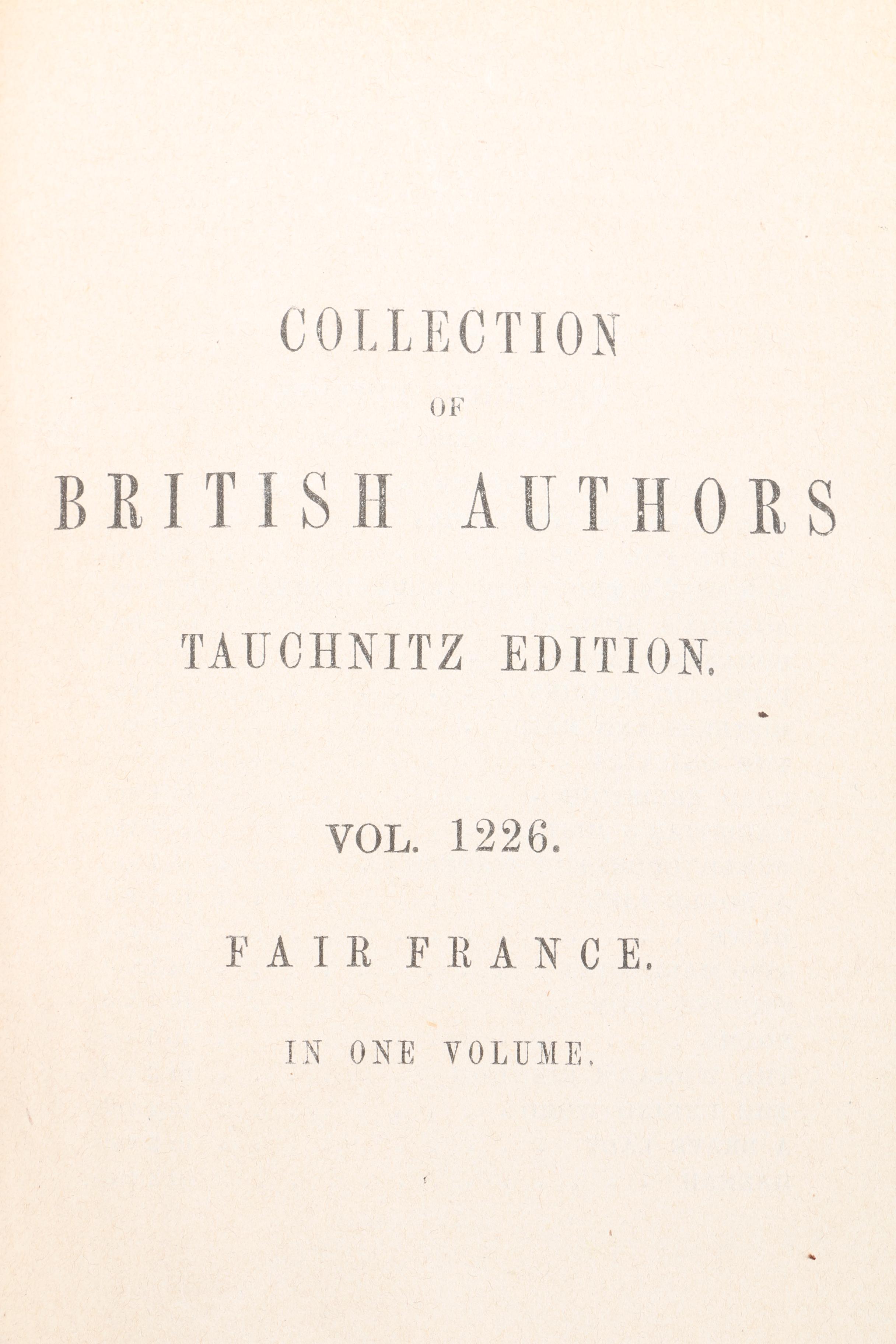 "Collection of British Authors" Tauchnitz Edition Featuring Mrs. Craik.