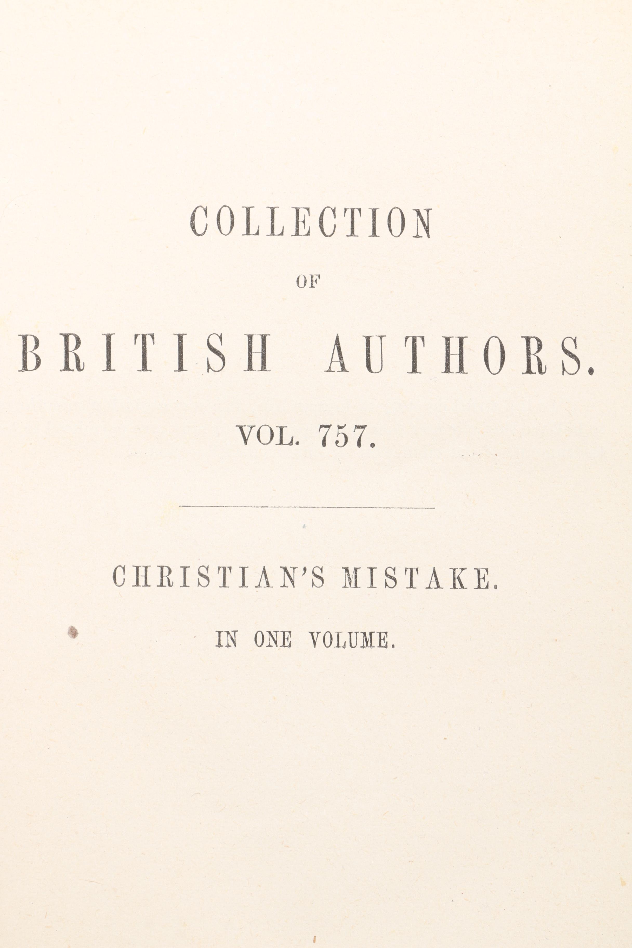 "Collection of British Authors" Tauchnitz Edition Featuring Mrs. Craik.