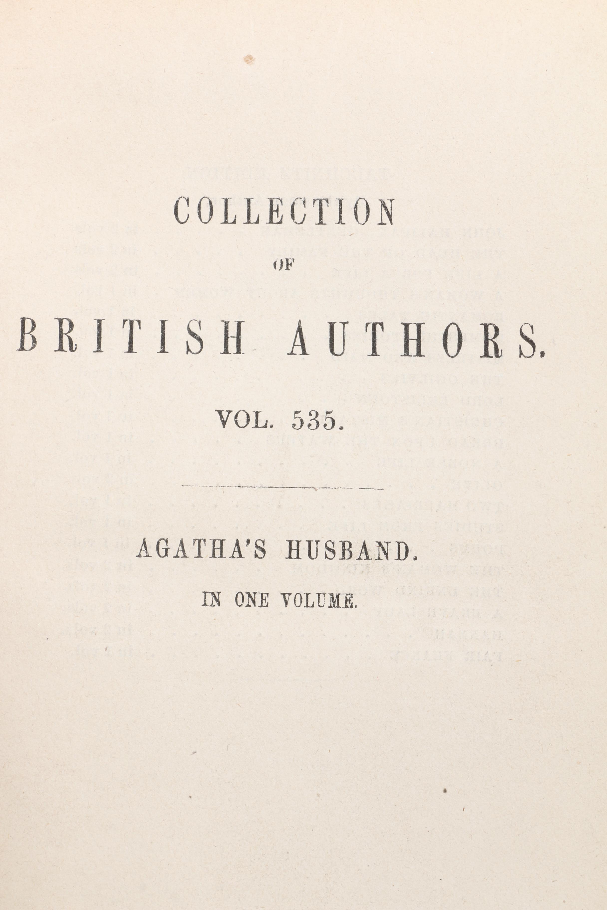 "Collection of British Authors" Tauchnitz Edition Featuring Mrs. Craik.