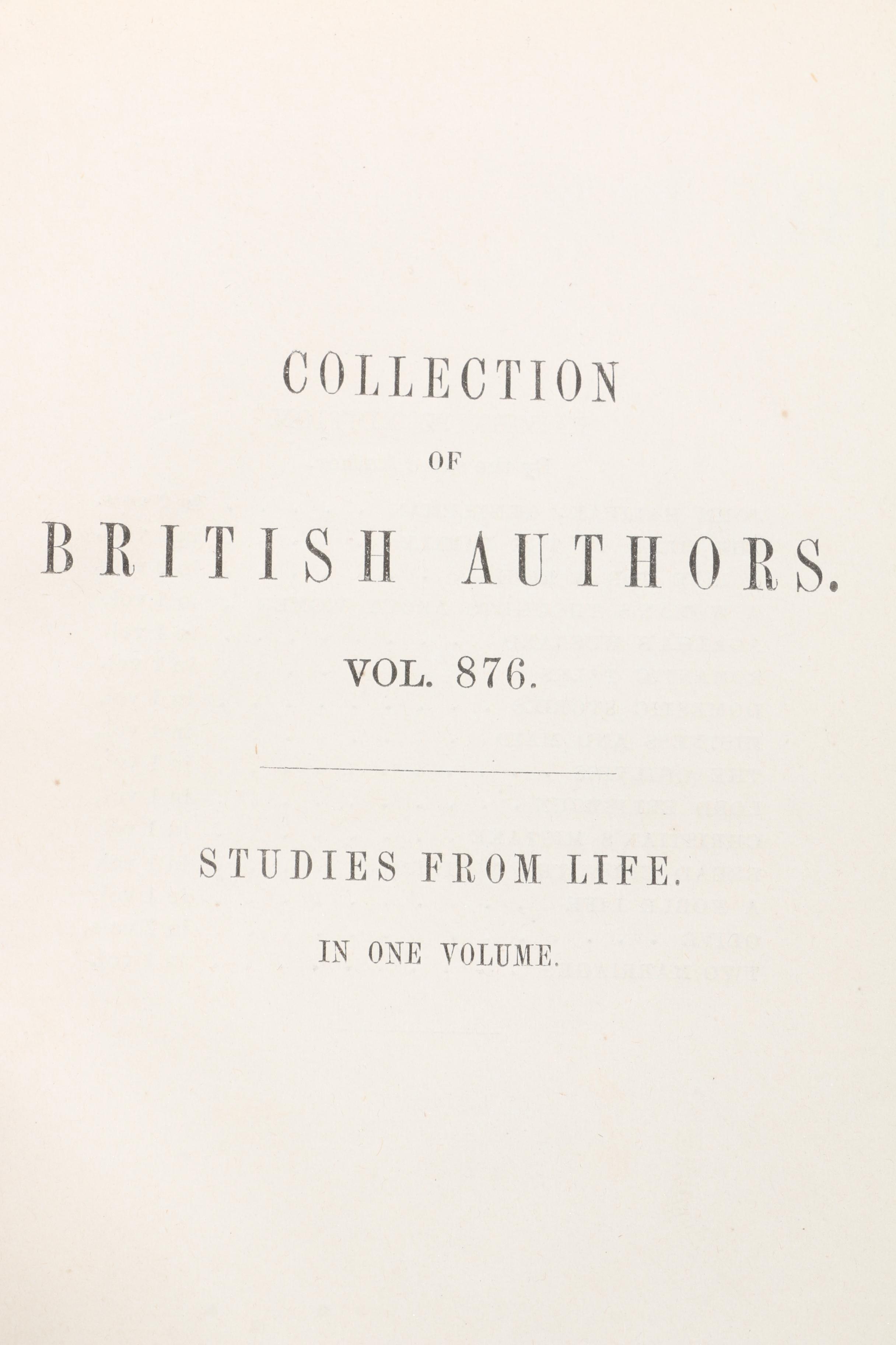 "Collection of British Authors" Tauchnitz Edition Featuring Mrs. Craik.