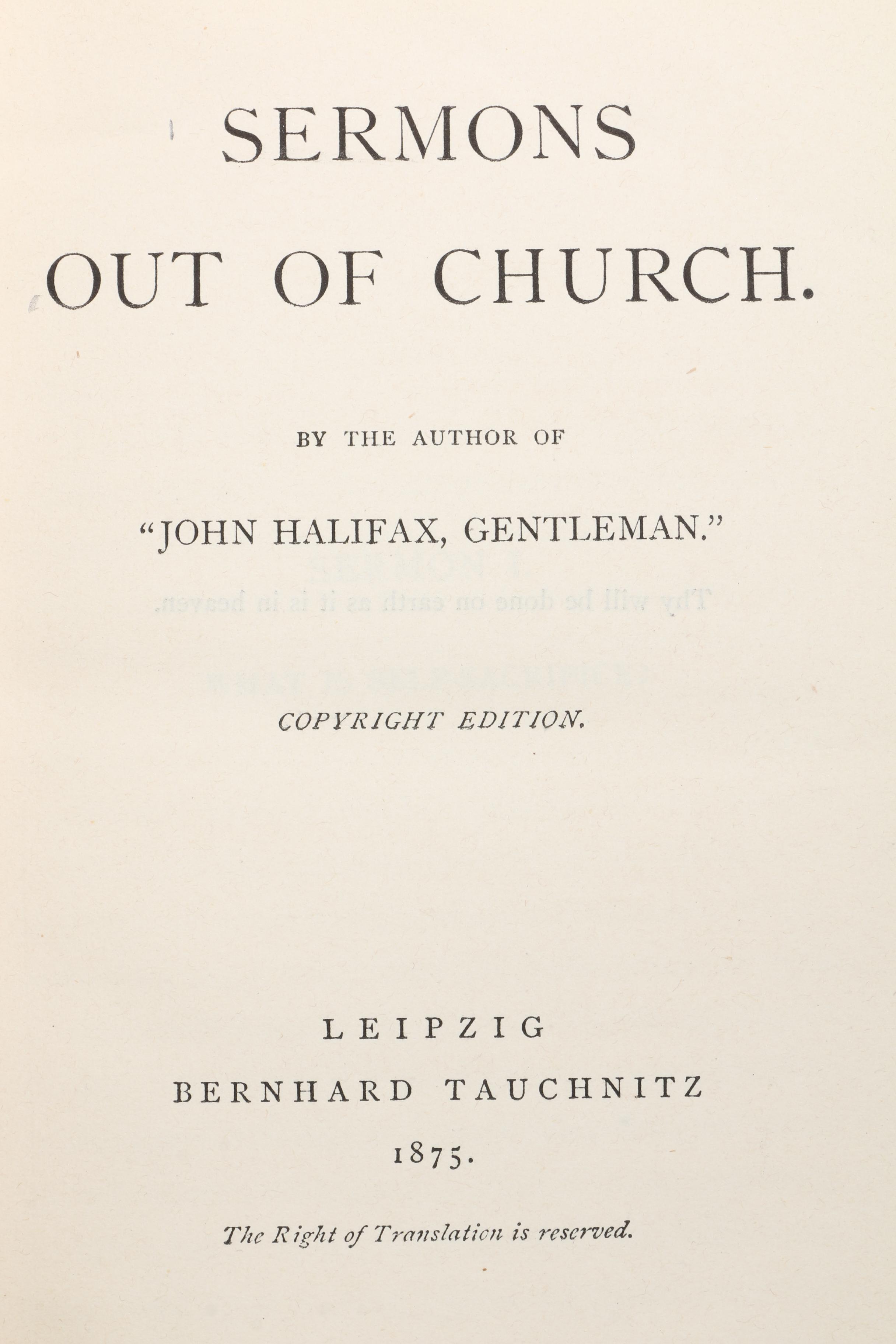 "Collection of British Authors" Tauchnitz Edition Featuring Mrs. Craik.