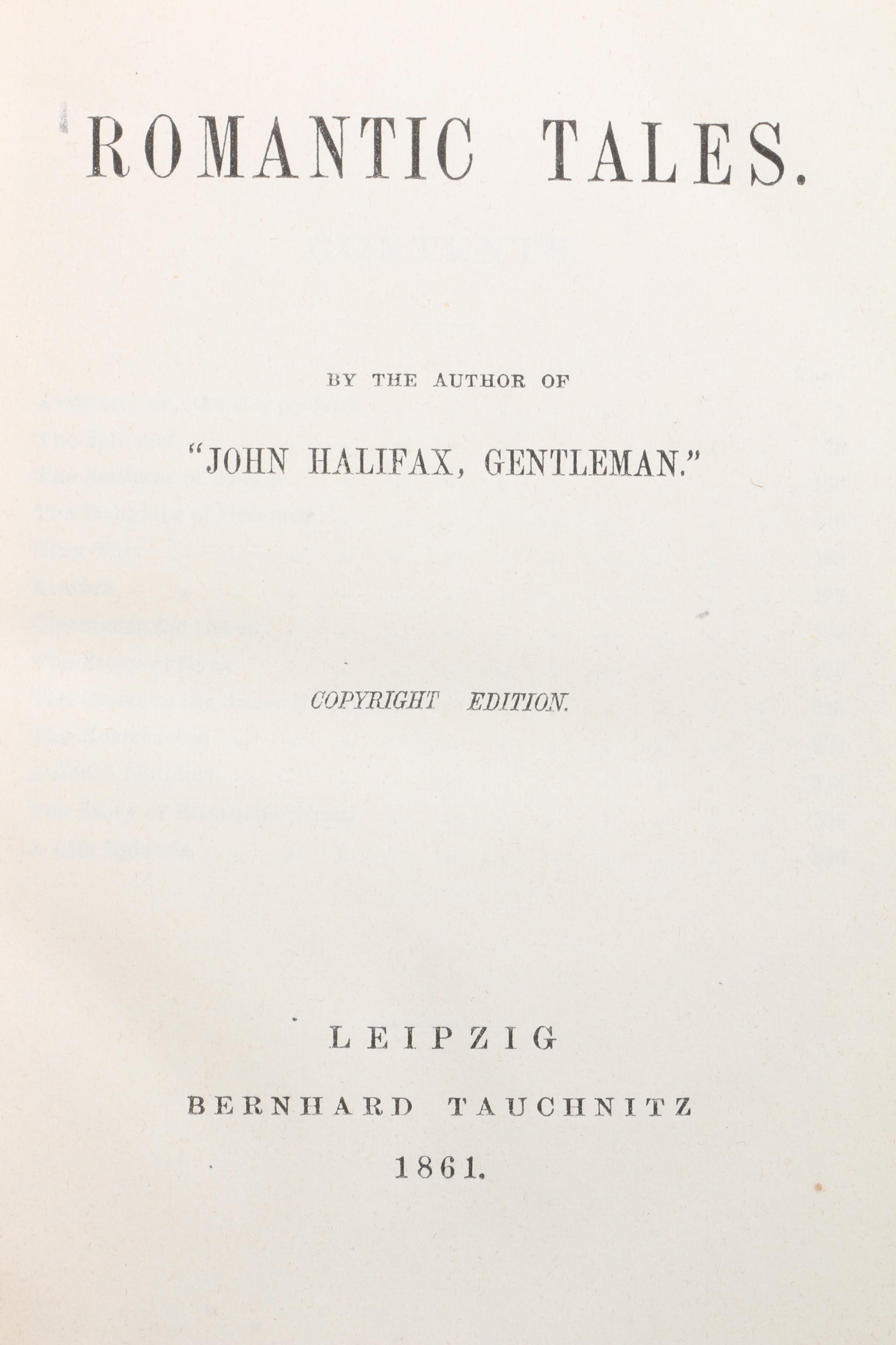 "Collection of British Authors" Tauchnitz Edition Featuring Mrs. Craik.