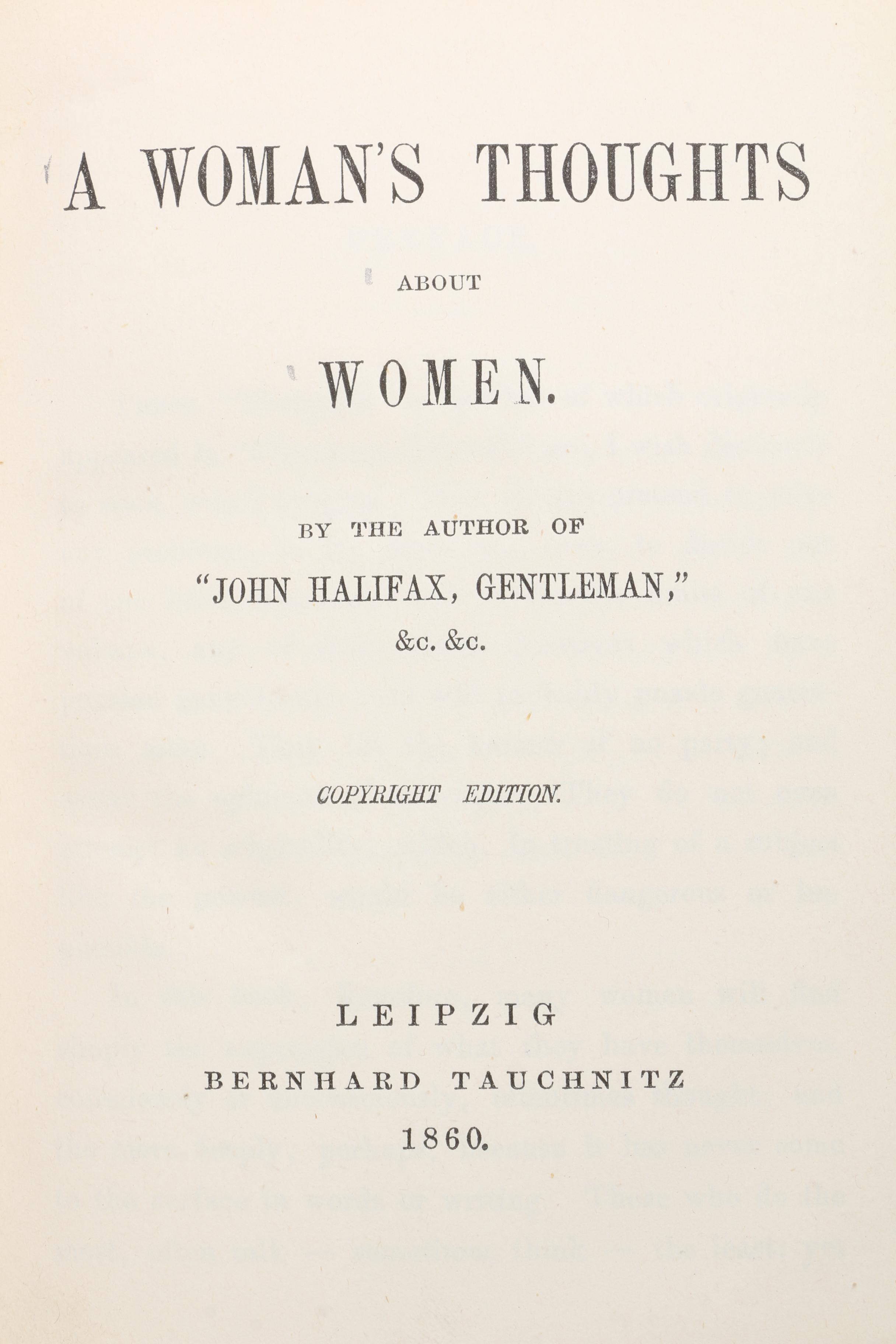 "Collection of British Authors" Tauchnitz Edition Featuring Mrs. Craik.