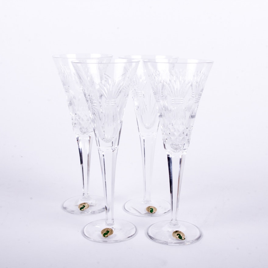 Two Pairs of Waterford Champagne Flutes