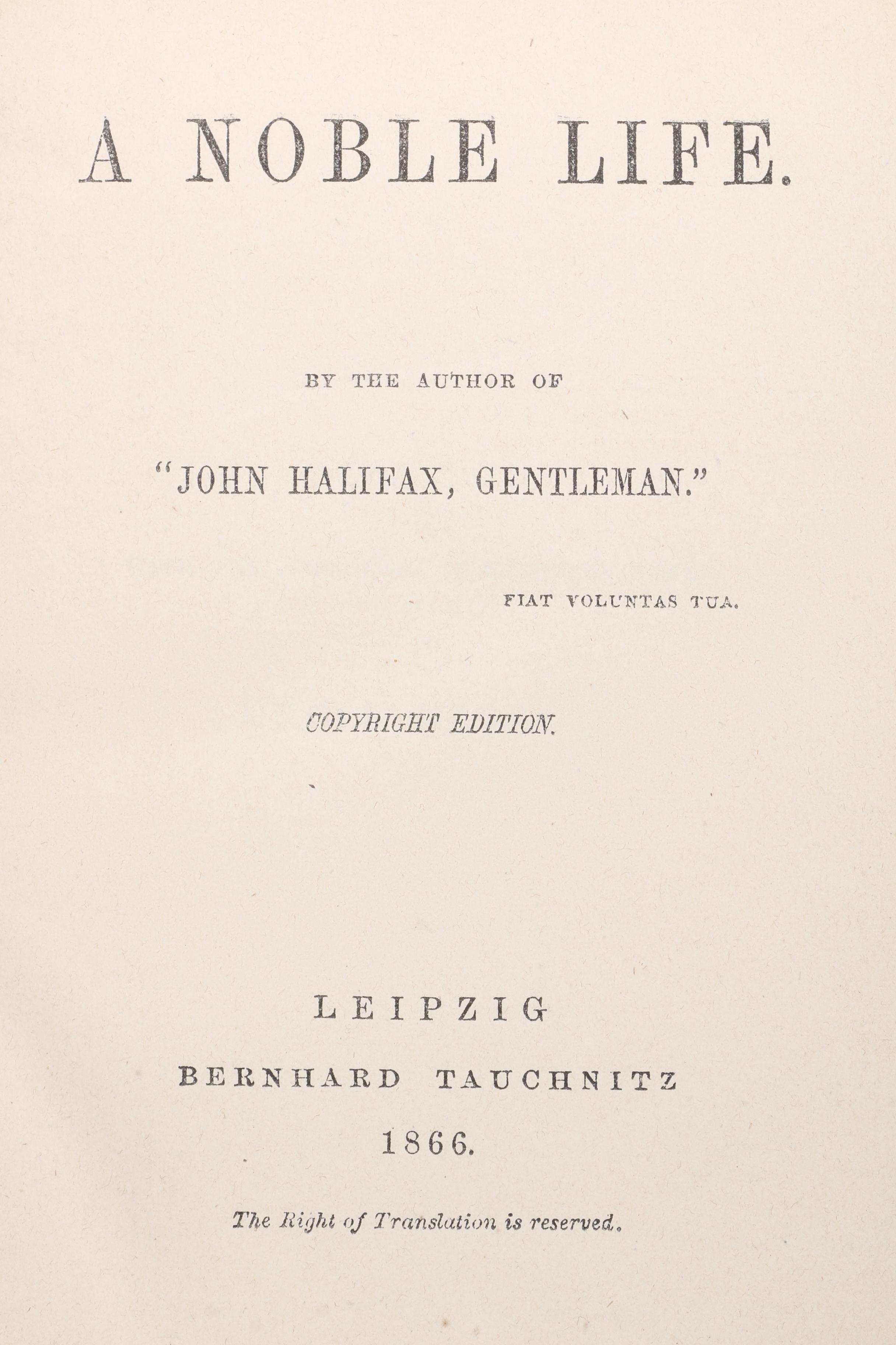 "Collection of British Authors" Tauchnitz Edition Featuring Mrs. Craik.