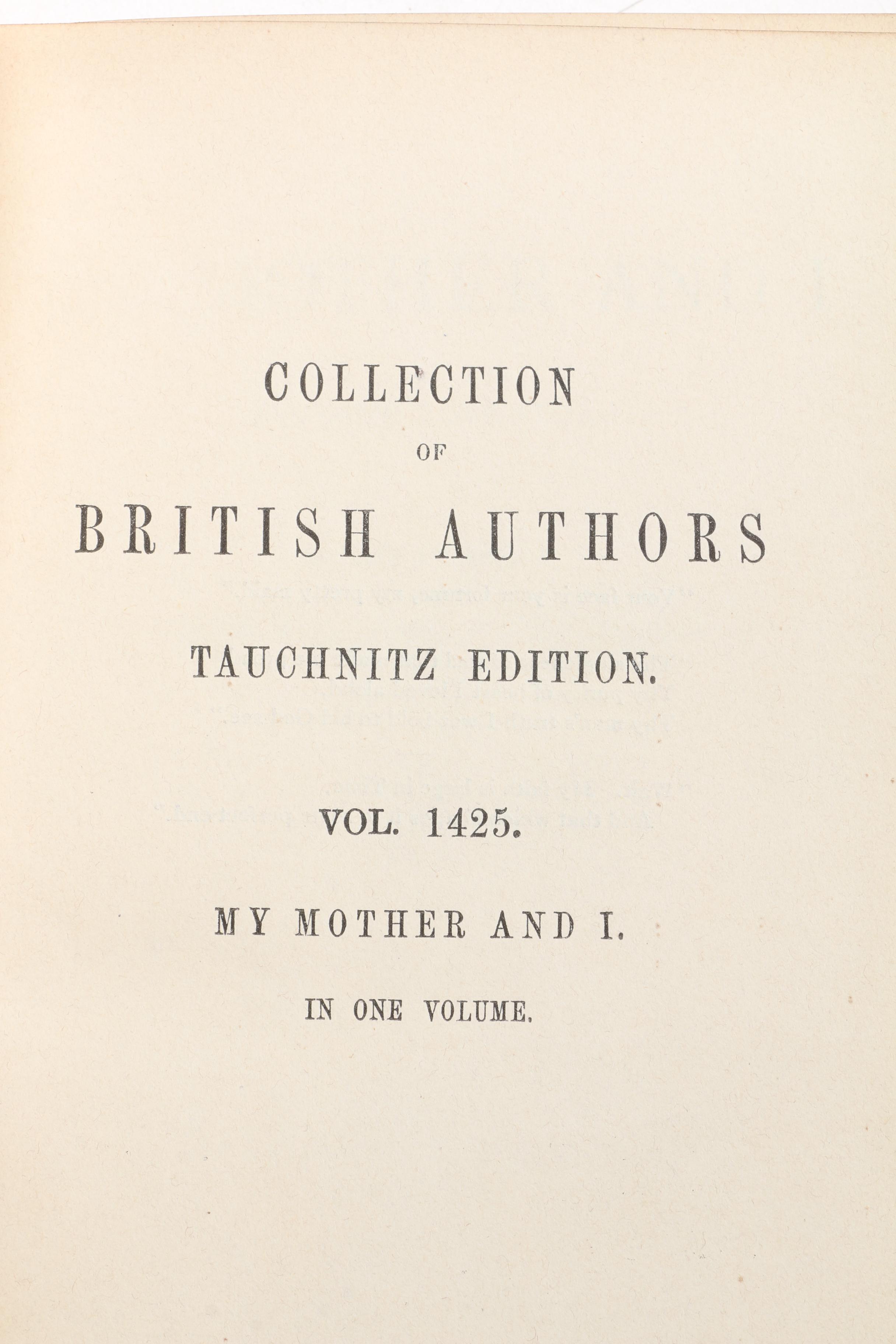 "Collection of British Authors" Tauchnitz Edition Featuring Mrs. Craik.