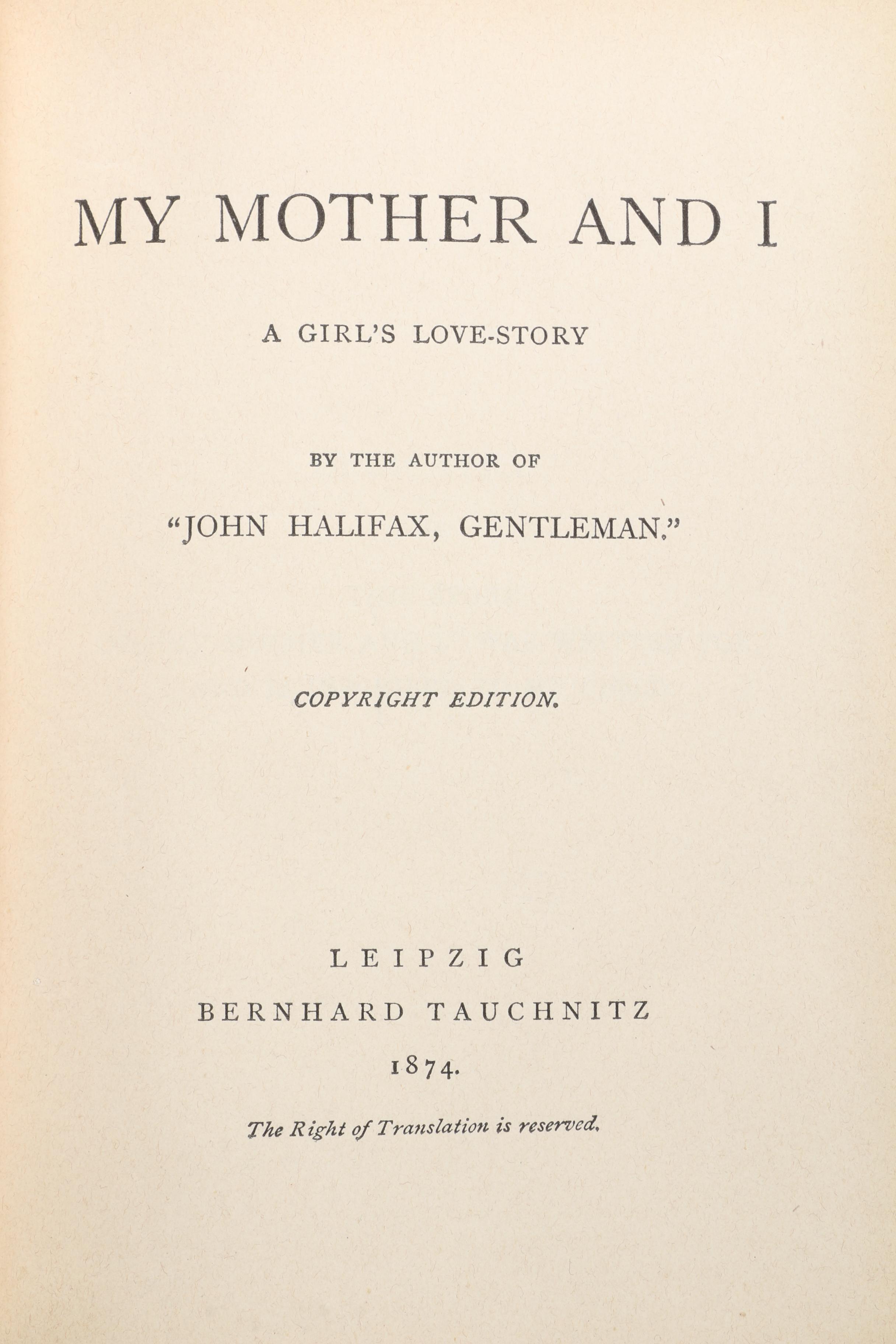 "Collection of British Authors" Tauchnitz Edition Featuring Mrs. Craik.