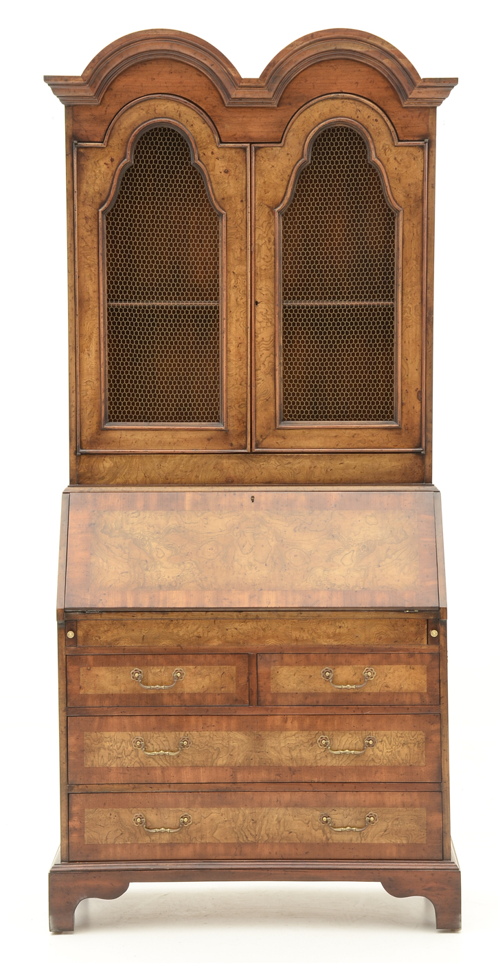 Burled Walnut Secretary Desk