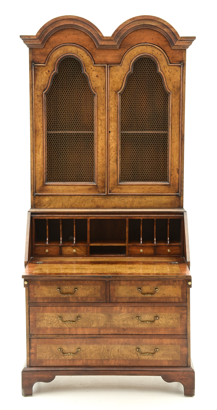 Burled Walnut Secretary Desk