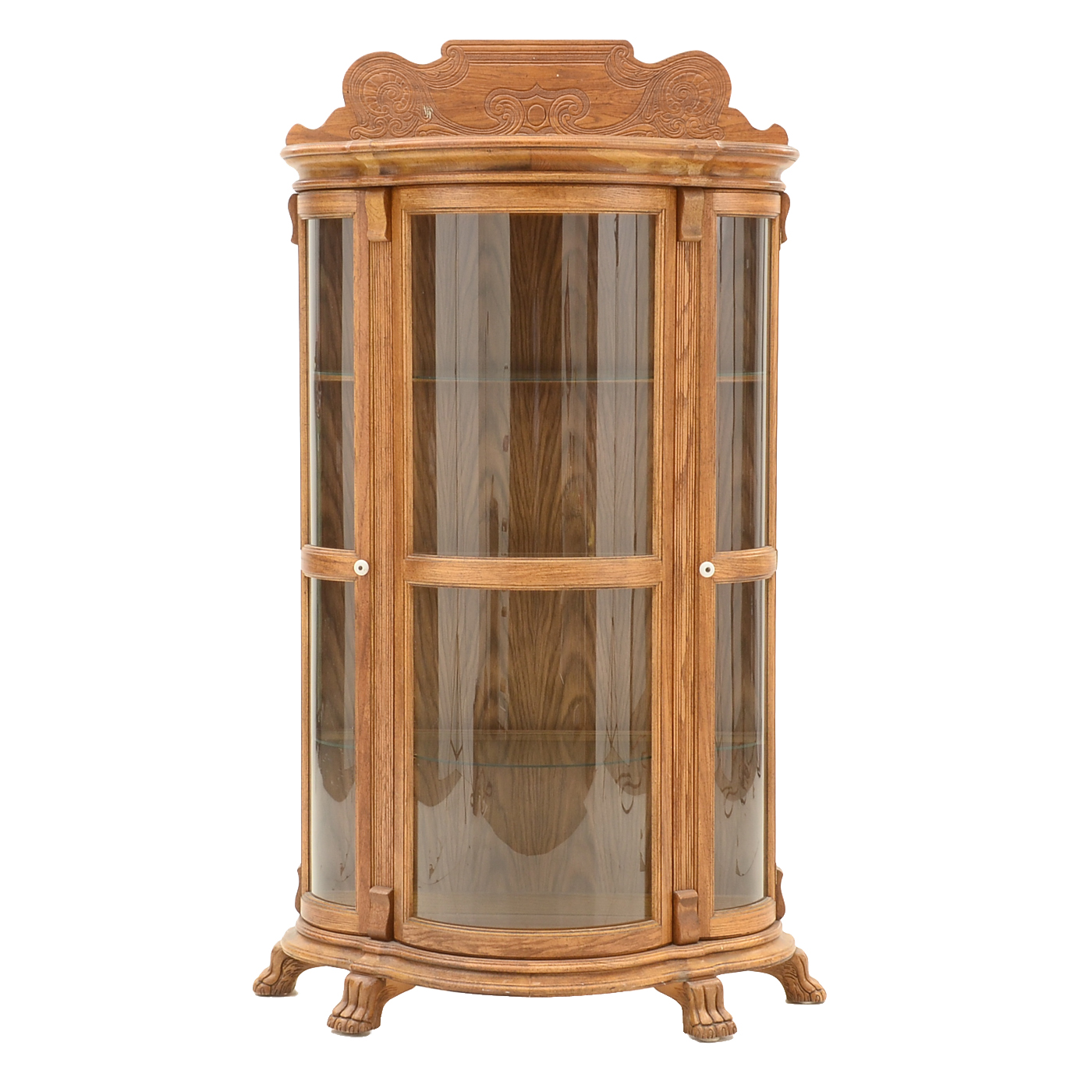 Oak Victorian Style Display Cabinet