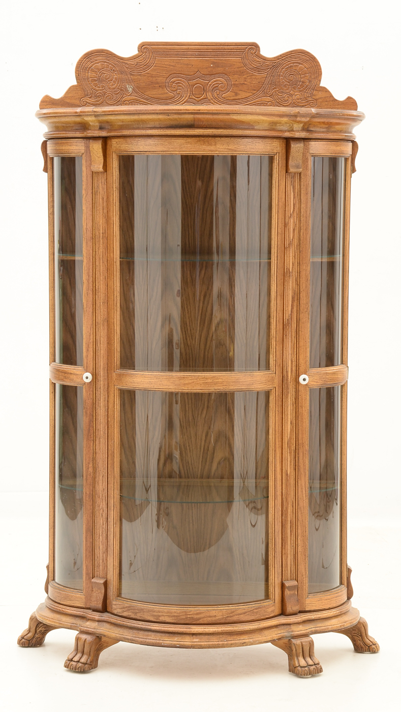 Oak Victorian Style Display Cabinet