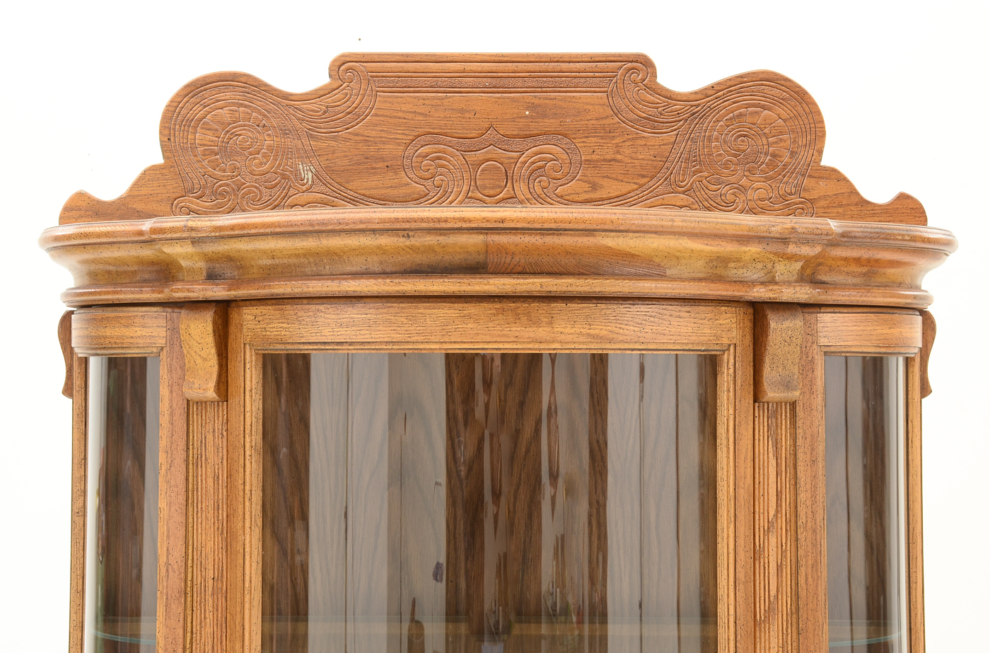 Oak Victorian Style Display Cabinet