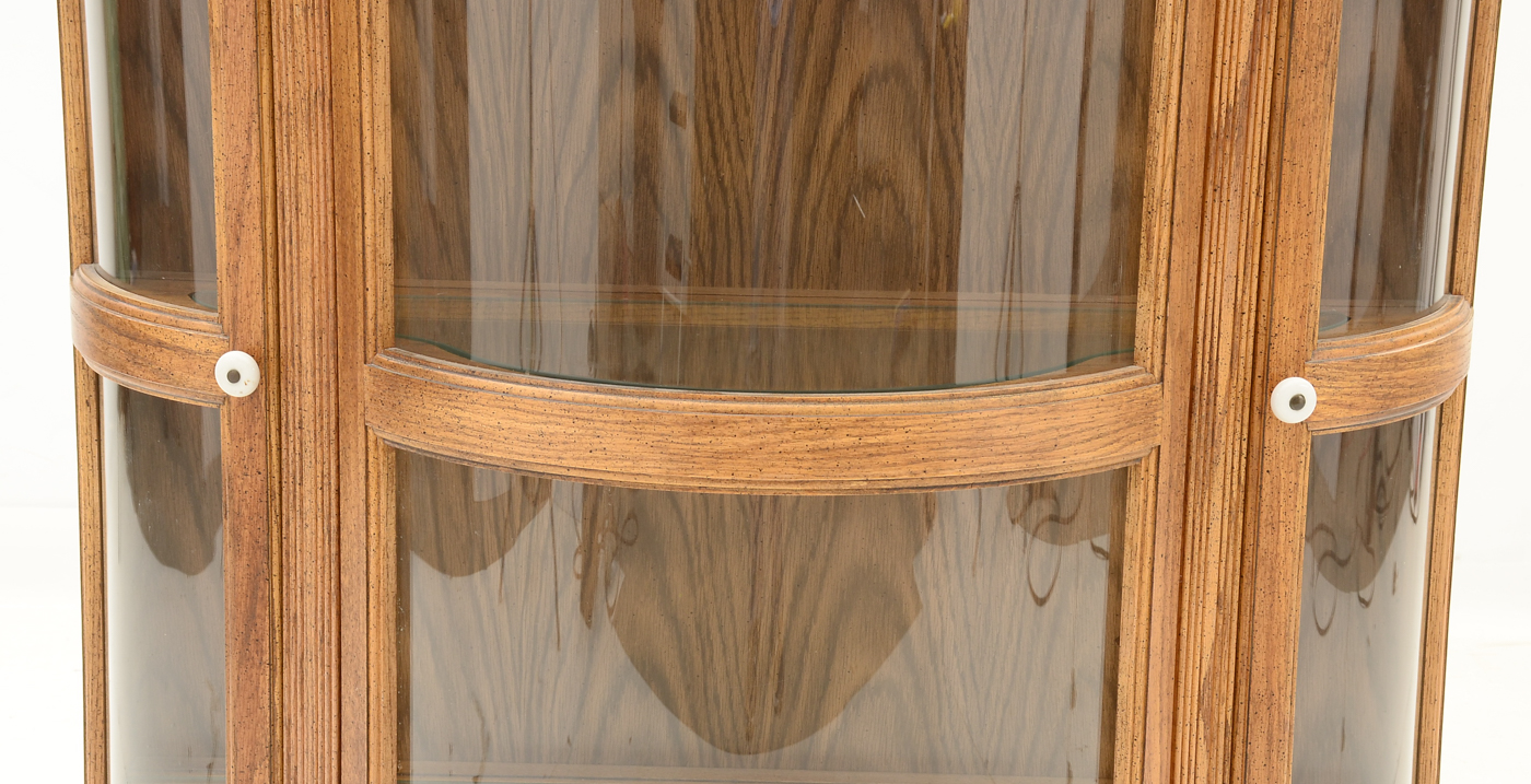 Oak Victorian Style Display Cabinet