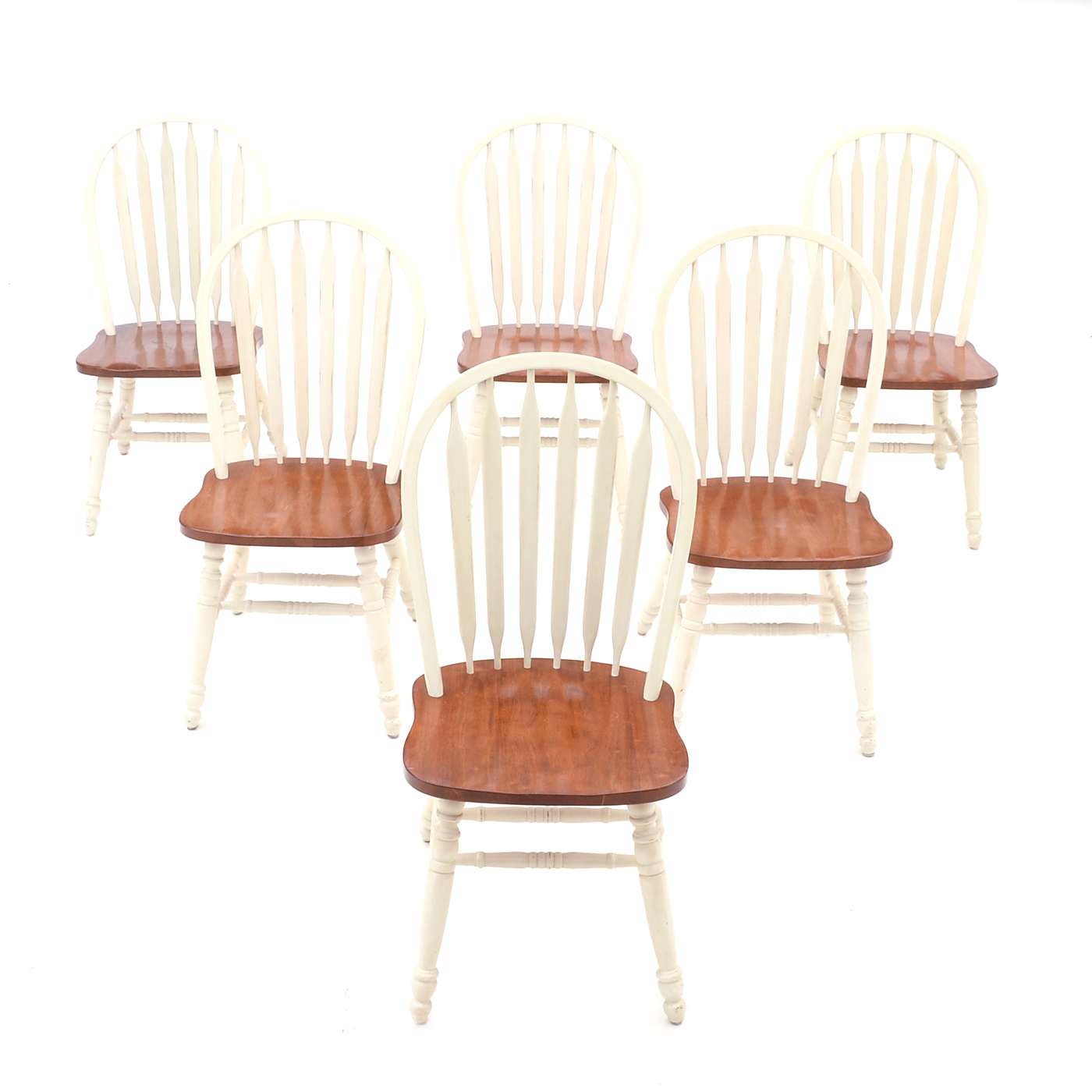 Set of Six Country Style Dining Chairs