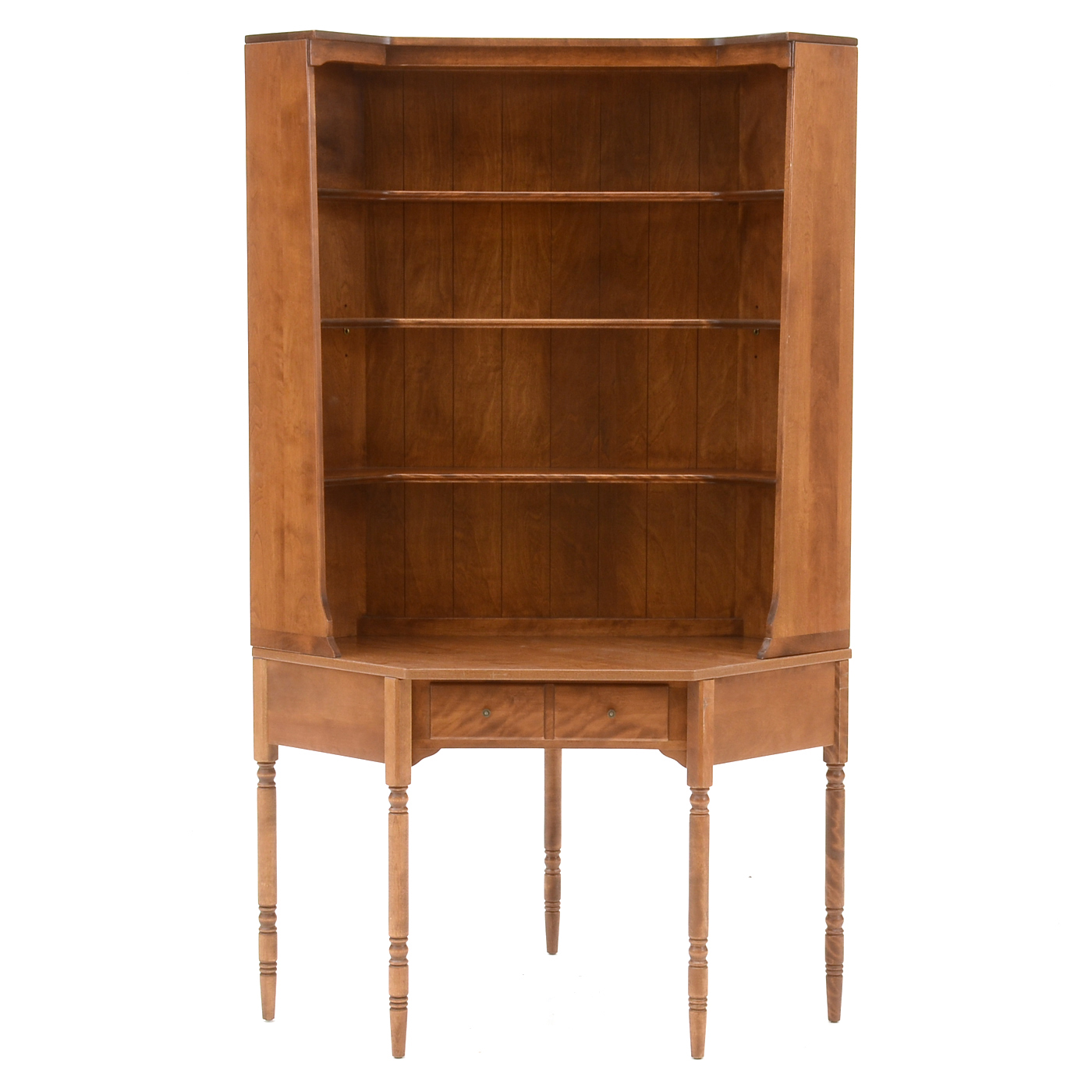 Ethan Allen Maple Corner Bookcase-on-Desk