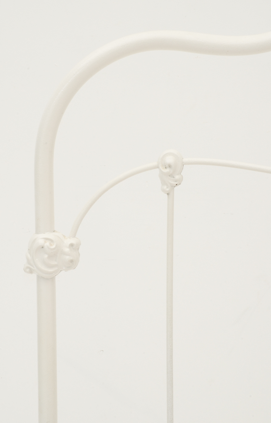 Vintage White Painted Metal Full Bed Frame