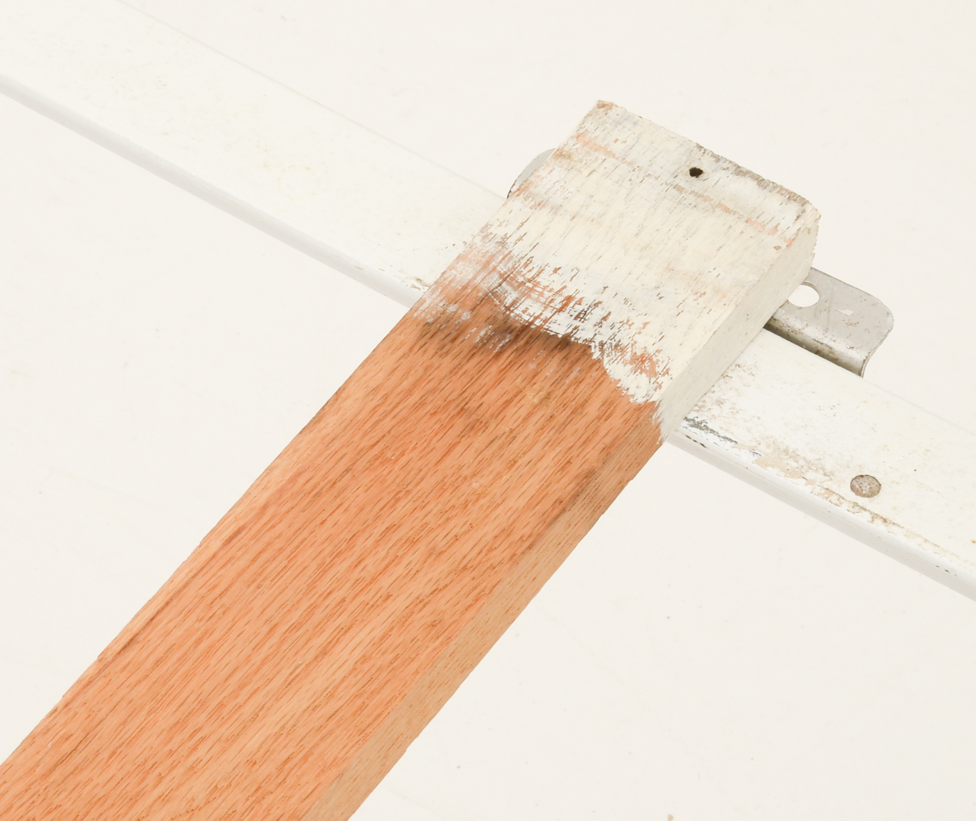 Vintage White Painted Metal Full Bed Frame