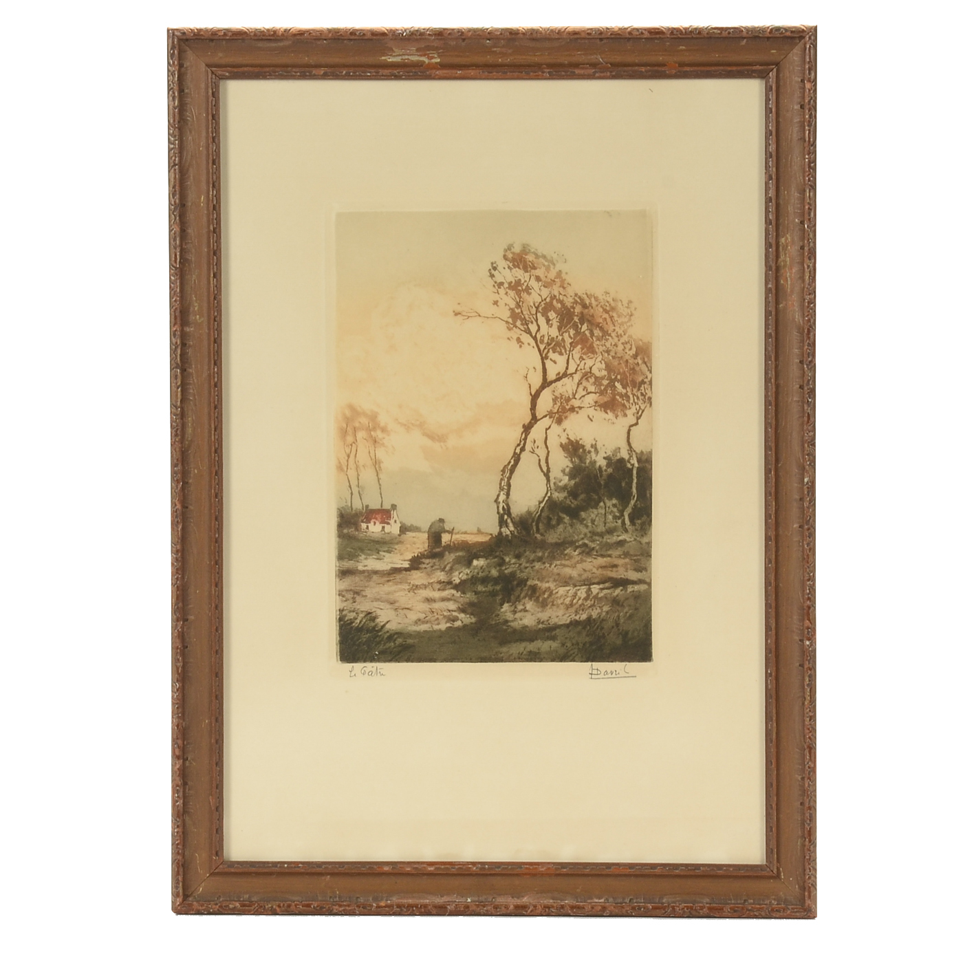 Louis Davril Original Signed Color Aquatint Etching