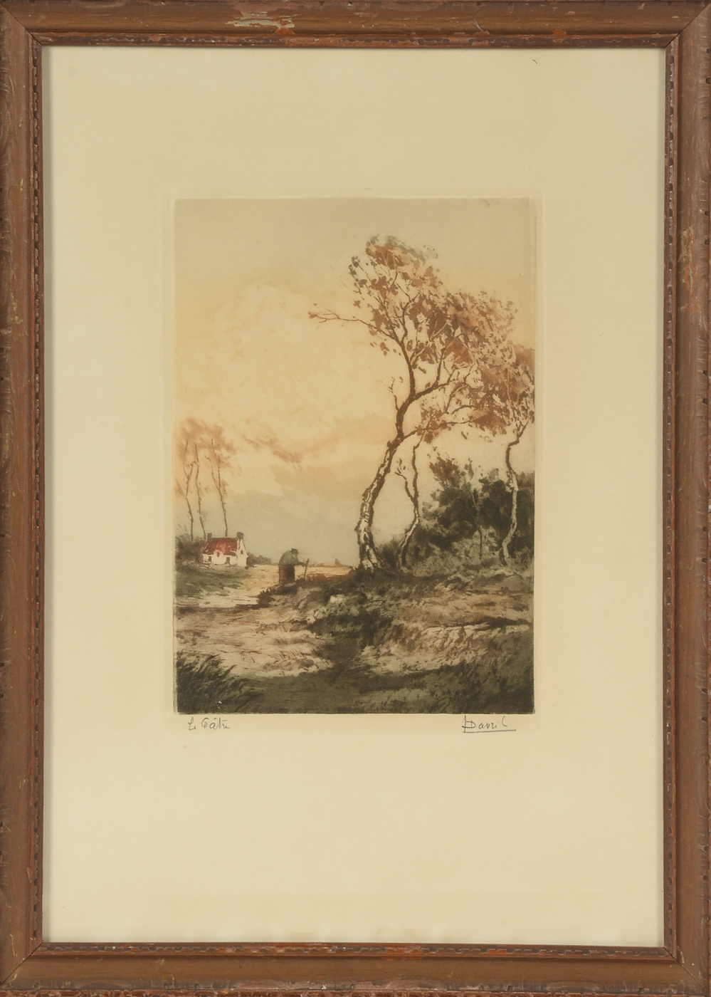 Louis Davril Original Signed Color Aquatint Etching