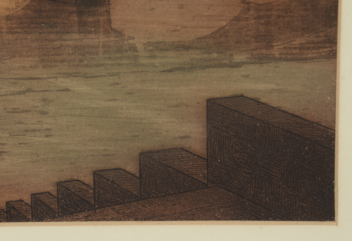 Original Color Aquatint Etching of Notre Dame