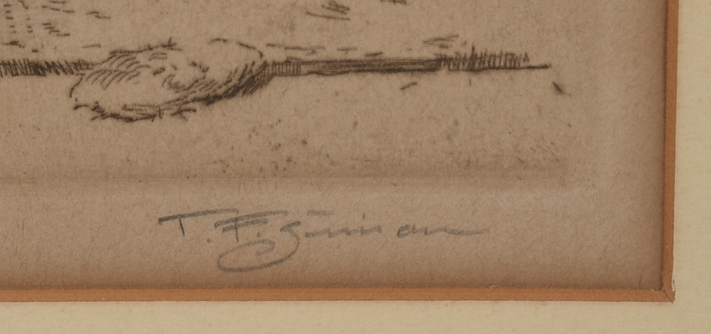 Tavík František Šimon Original Signed Etching "Ovocny Trh"