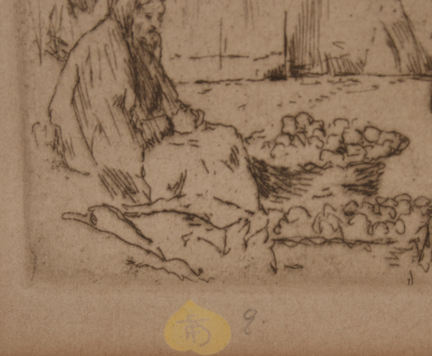 Tavík František Šimon Original Signed Etching "Ovocny Trh"