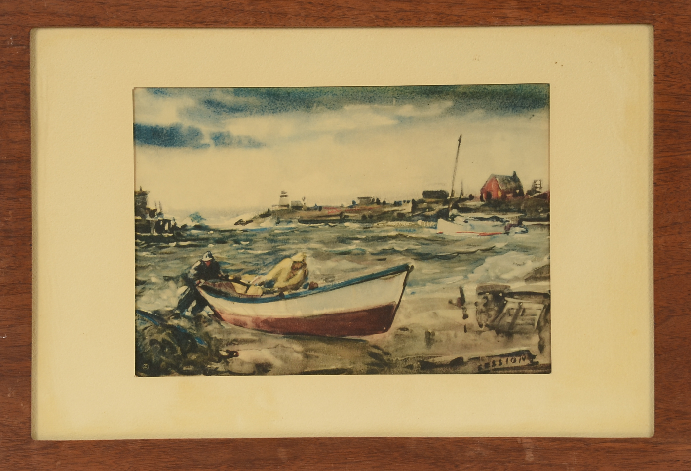 Two Vintage Collotypes after James Sessions Marine Paintings