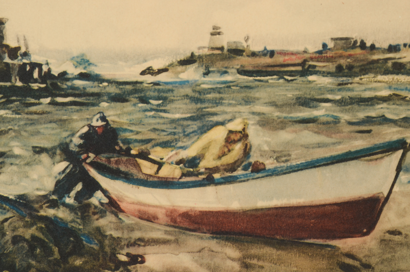 Two Vintage Collotypes after James Sessions Marine Paintings