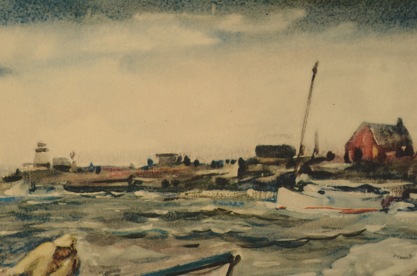 Two Vintage Collotypes after James Sessions Marine Paintings