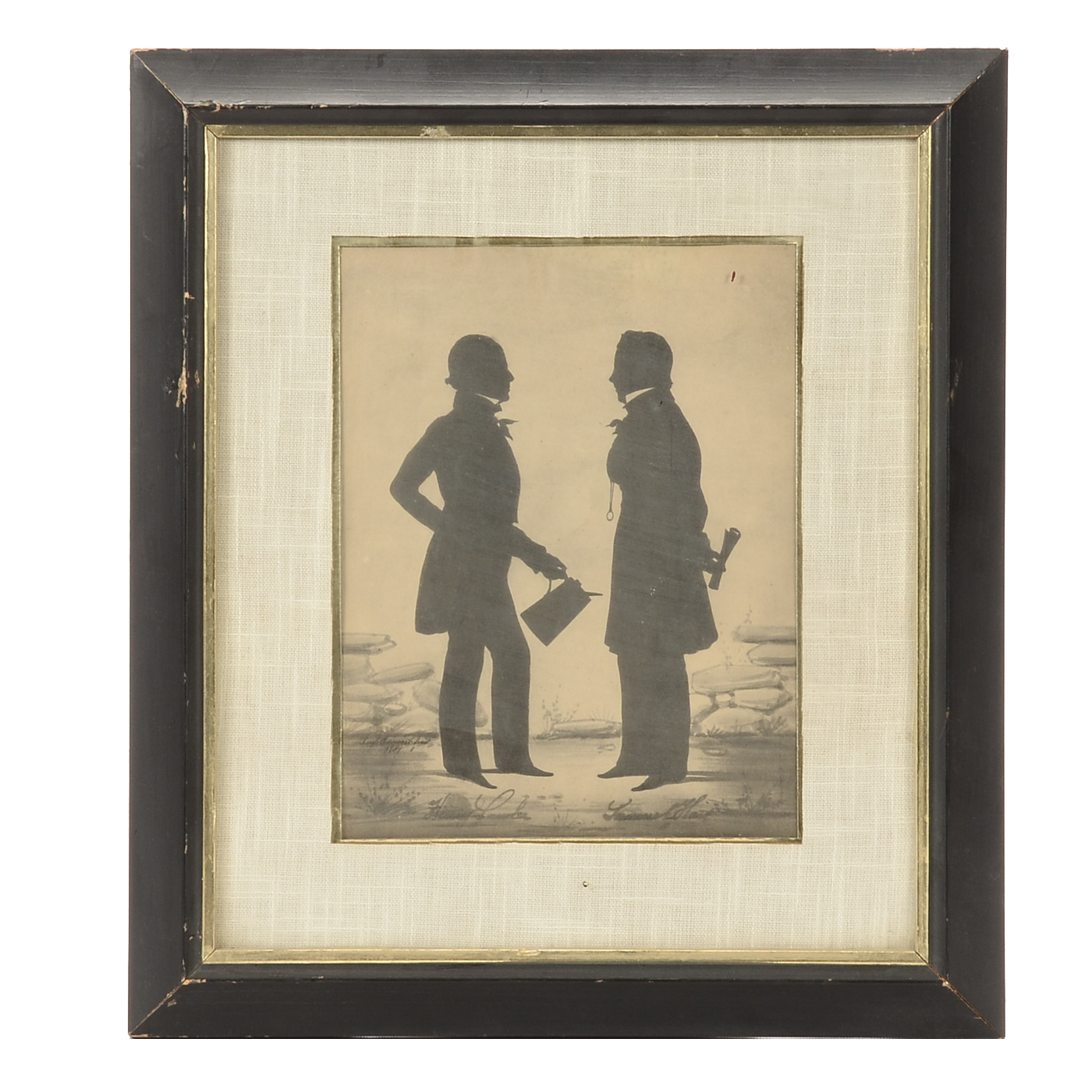Vintage Collotype after 1841 Hand-Painted Silhouette
